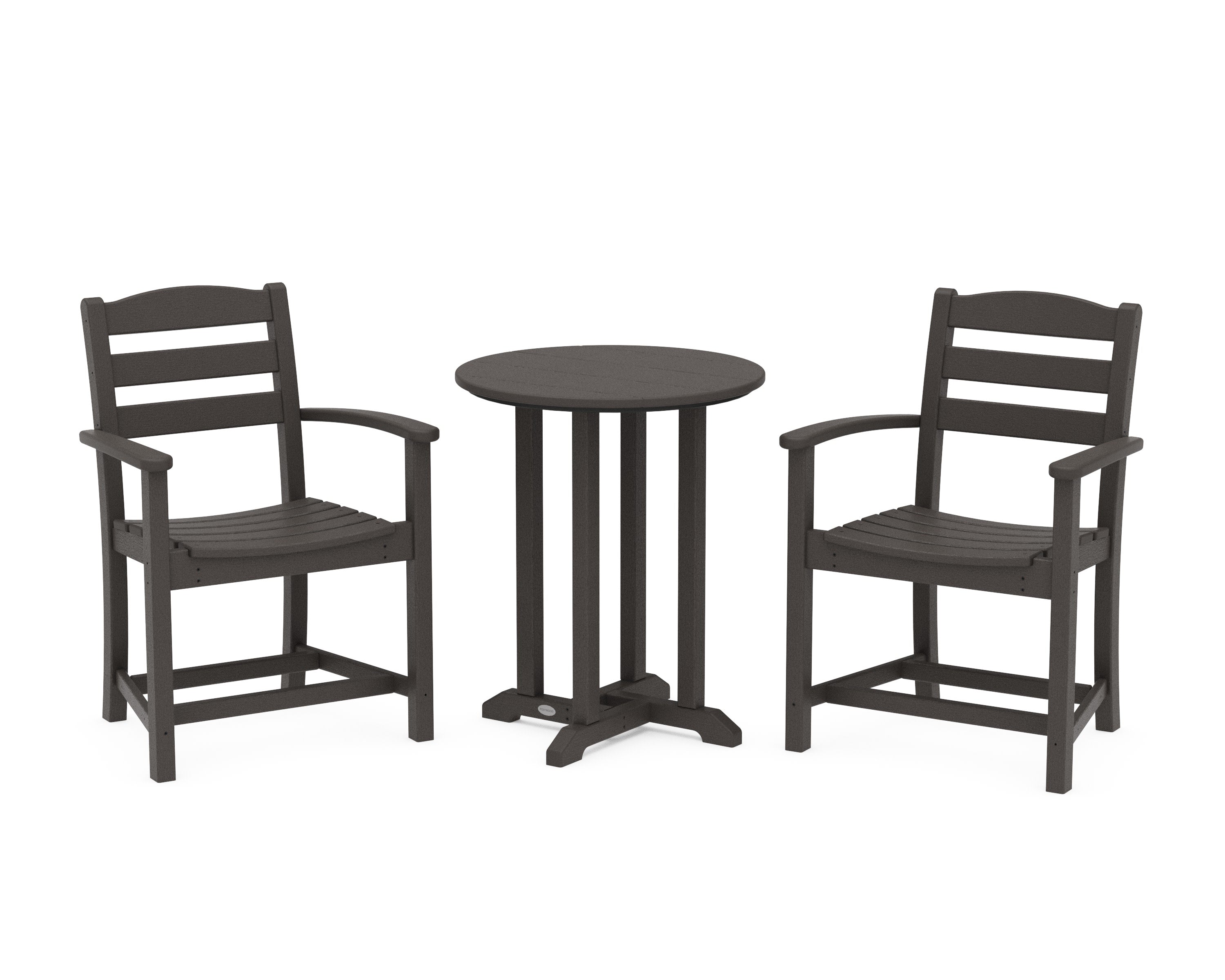 La Casa Caf 3-Piece Round Bistro Dining Set in Vintage Coffee