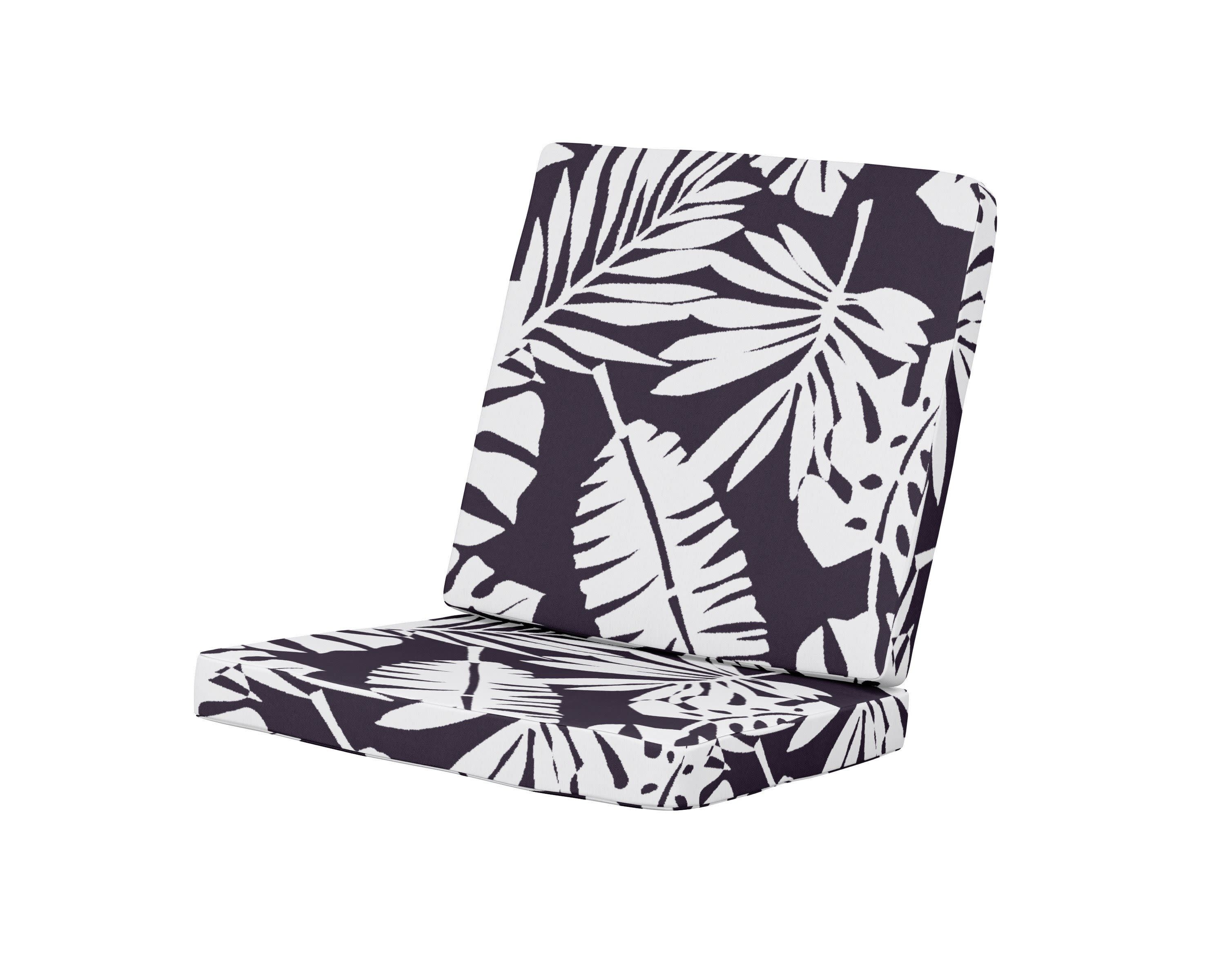 Modern Chair Cushion in Leaf Navy