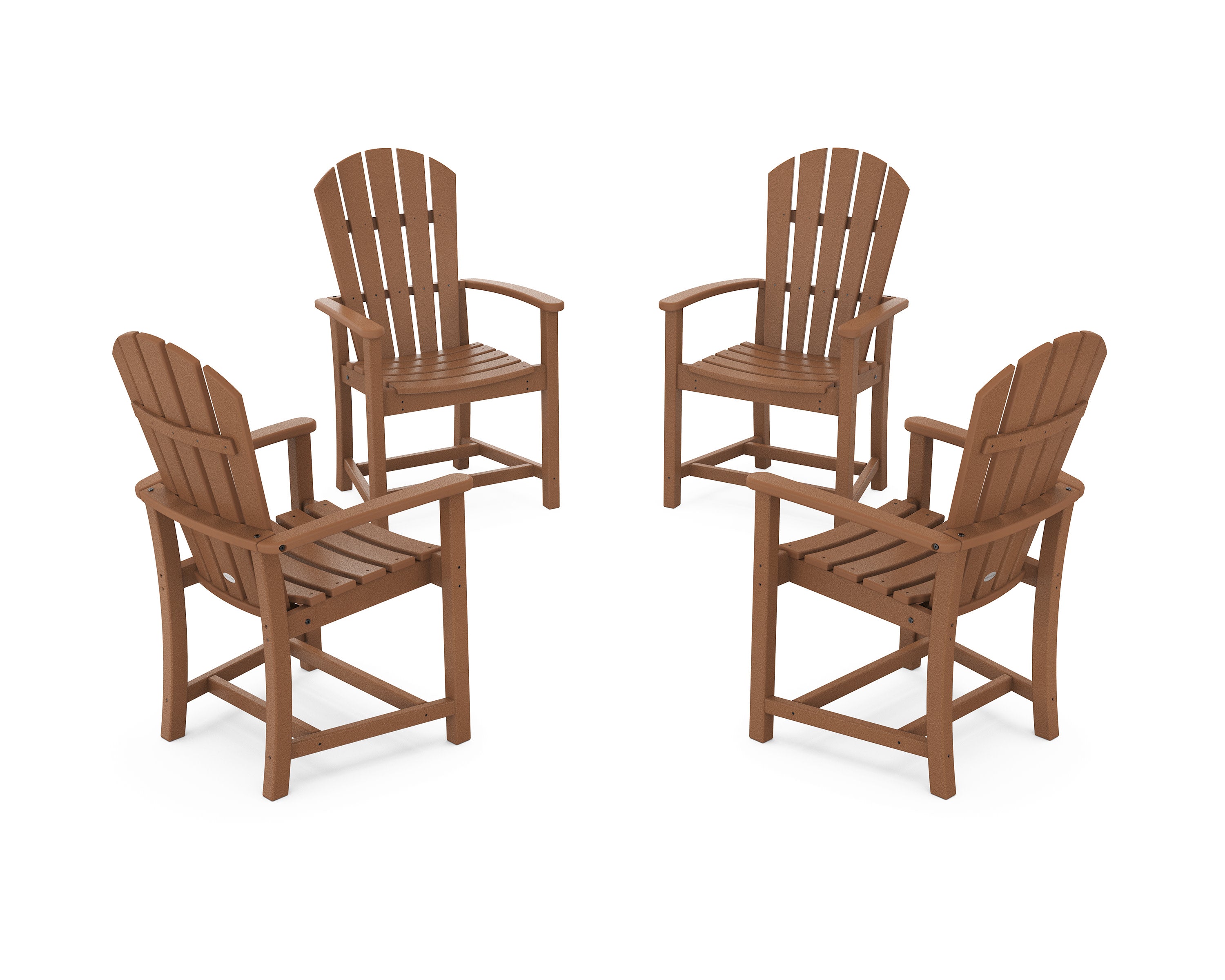 Palm Coast 4-Piece Upright Adirondack Conversation Set in Teak