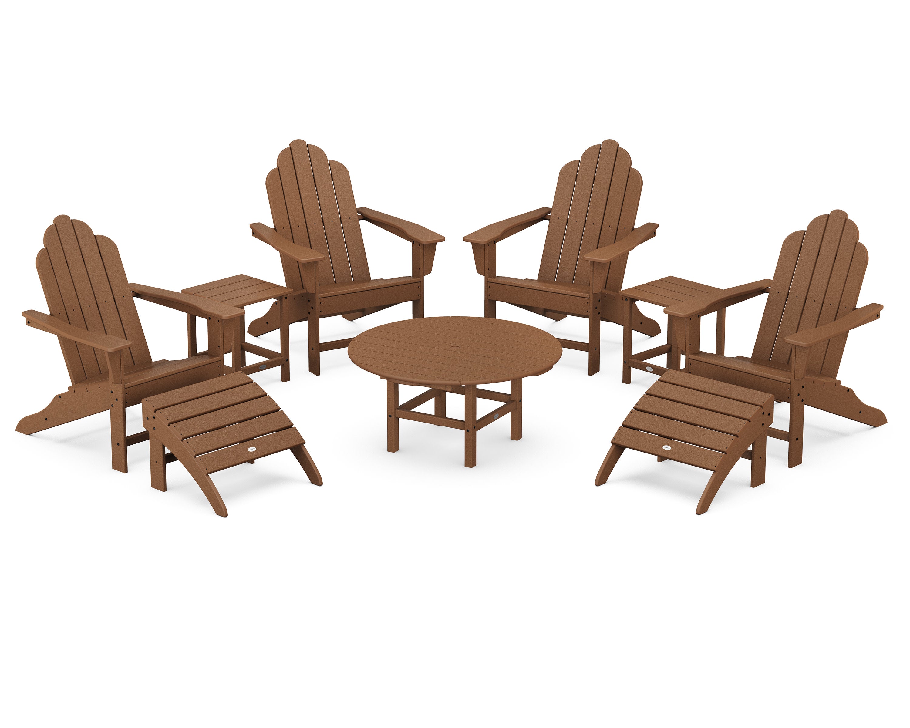 Long Island Adirondack 9-Piece Conversation Group in Teak