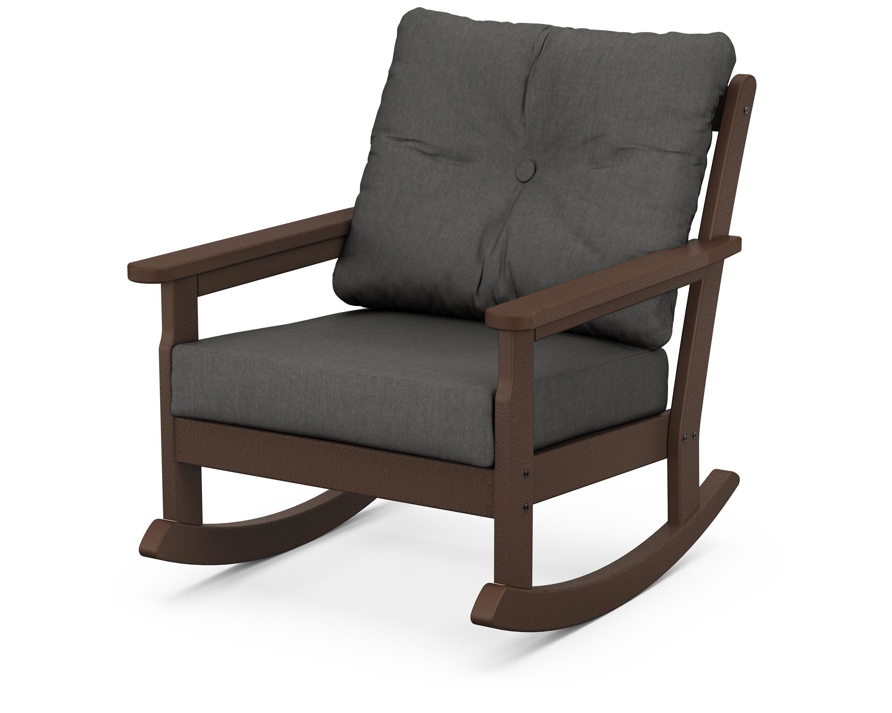 Vineyard Deep Seating Rocking Chair in Mahogany / Spectrum Carbon