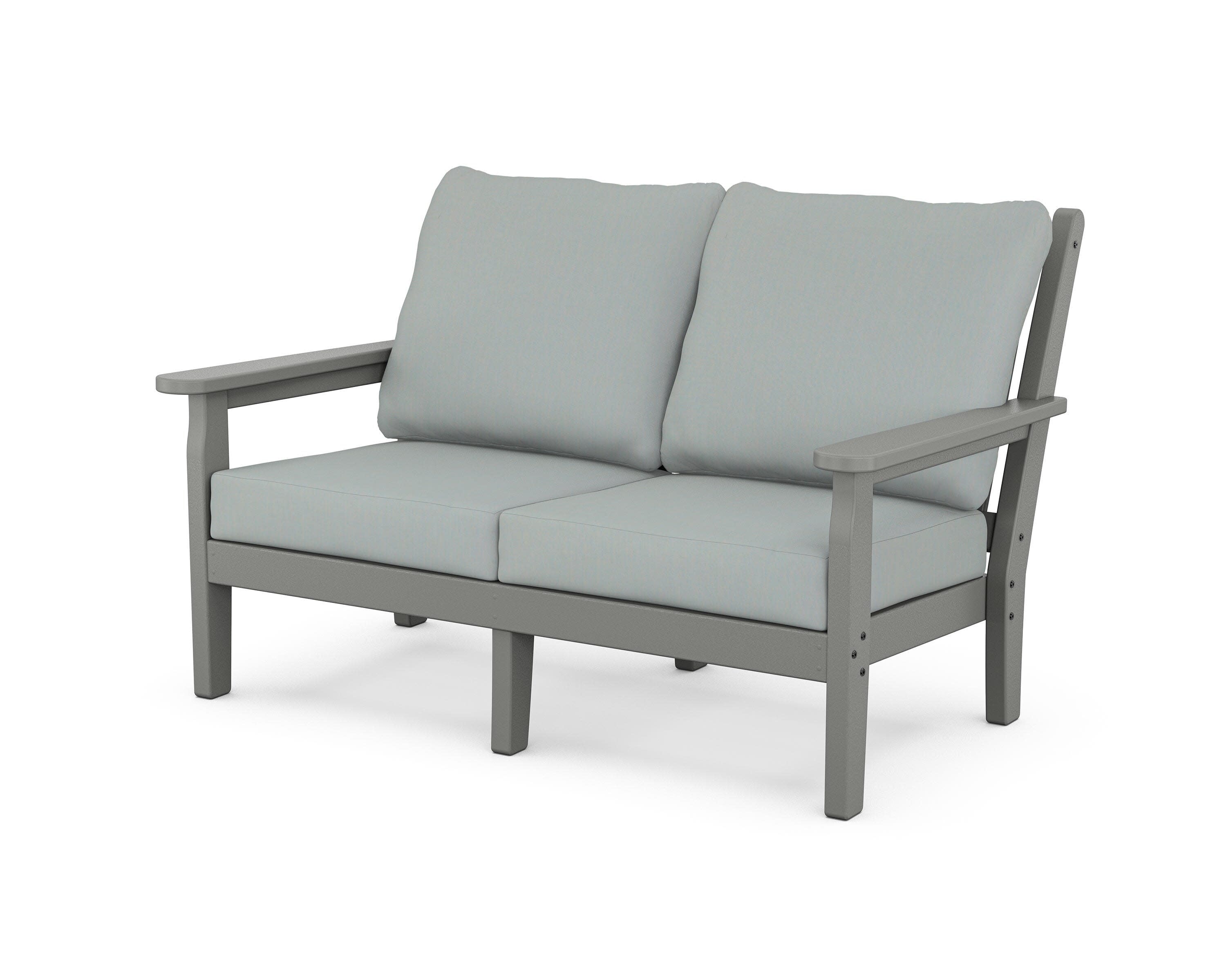 Chippendale Deep Seating Loveseat in Slate Grey / Spa