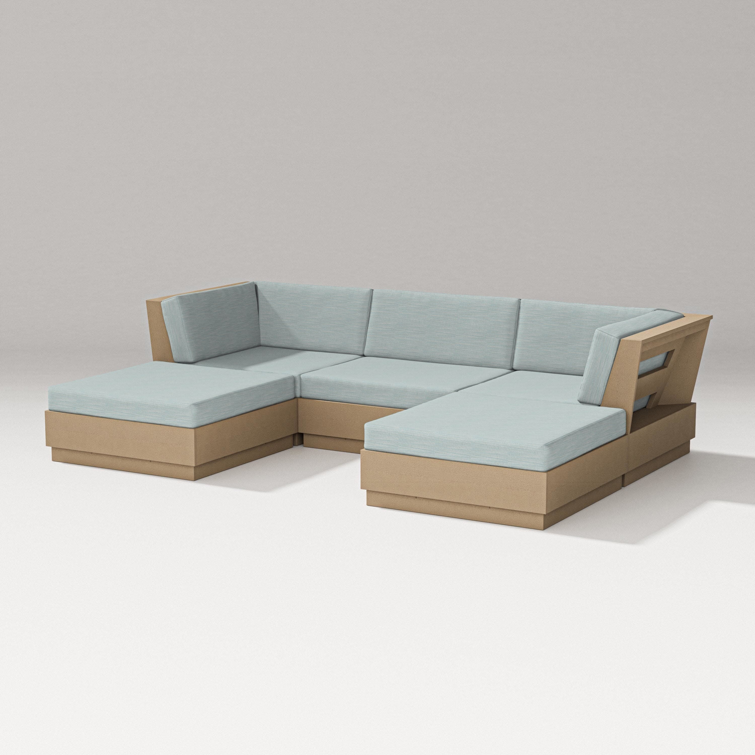 Elevate Double Chaise Sectional in Vintage Sahara / Soothe Mist