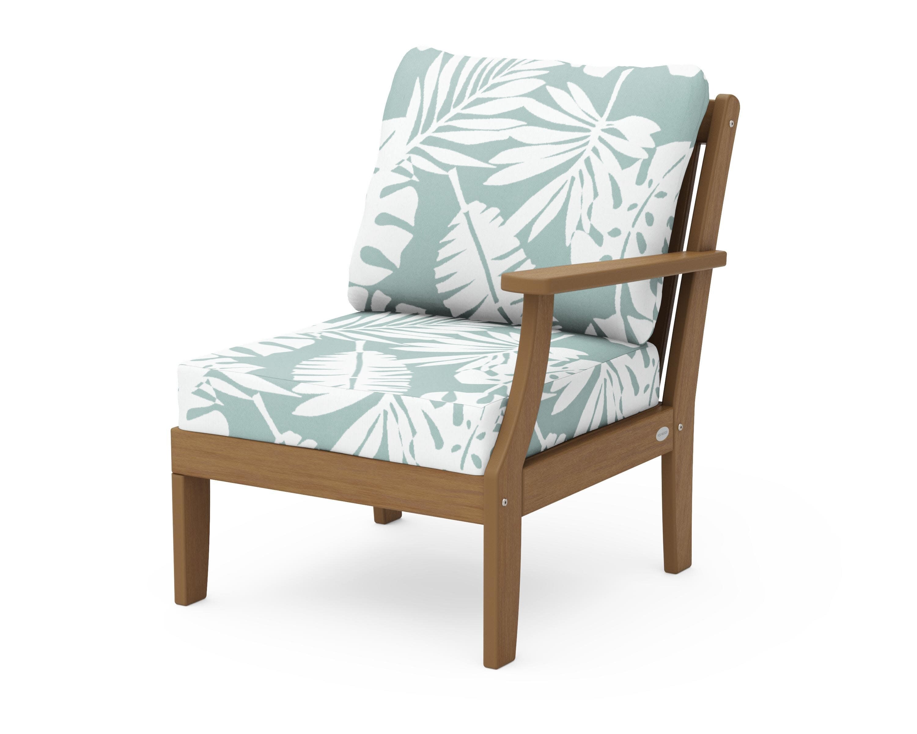 Braxton Modular Right Arm Chair in Natural / Leaf Glacier Spa