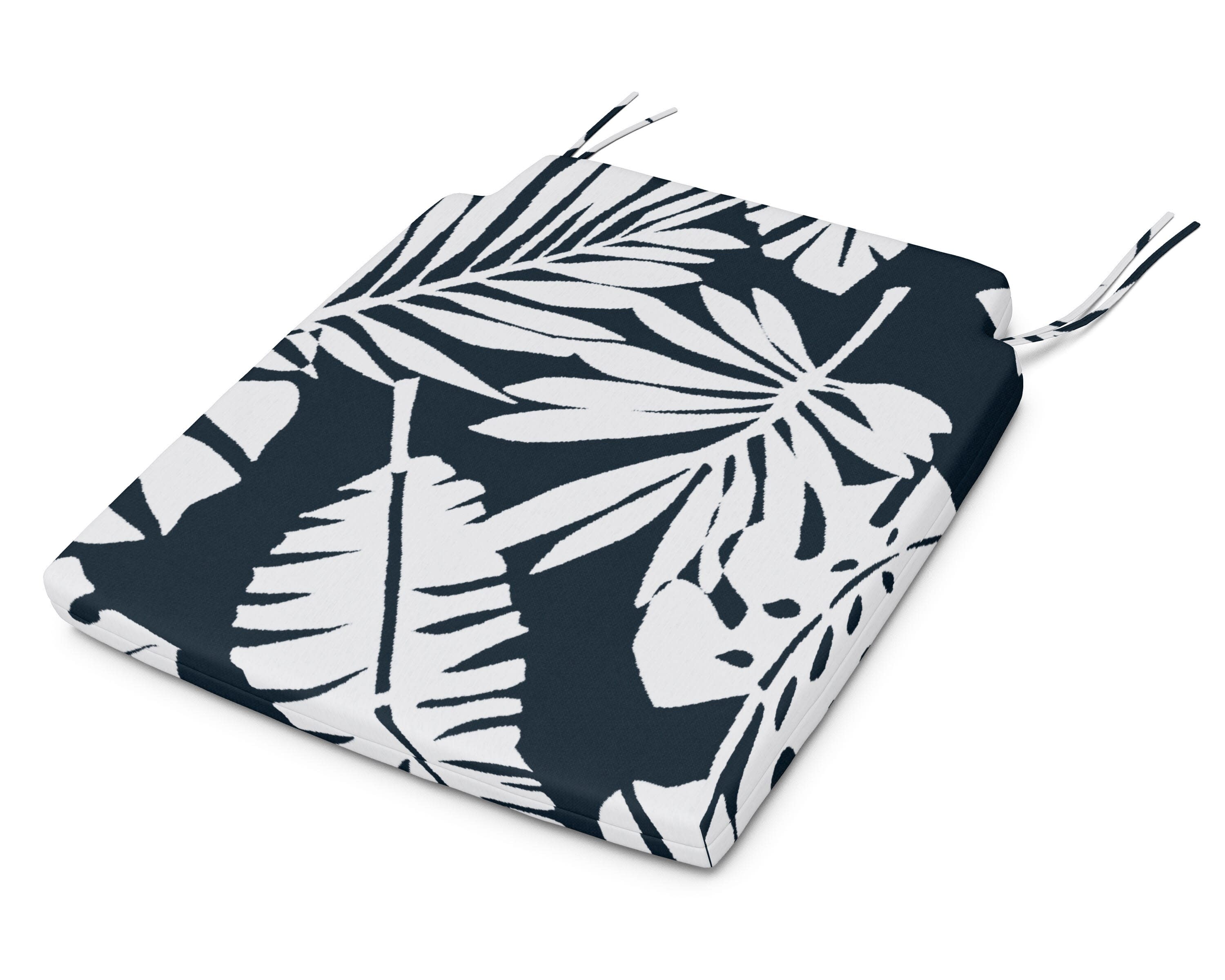 Savannah Dining Seat Pad in Leaf Marine Indigo