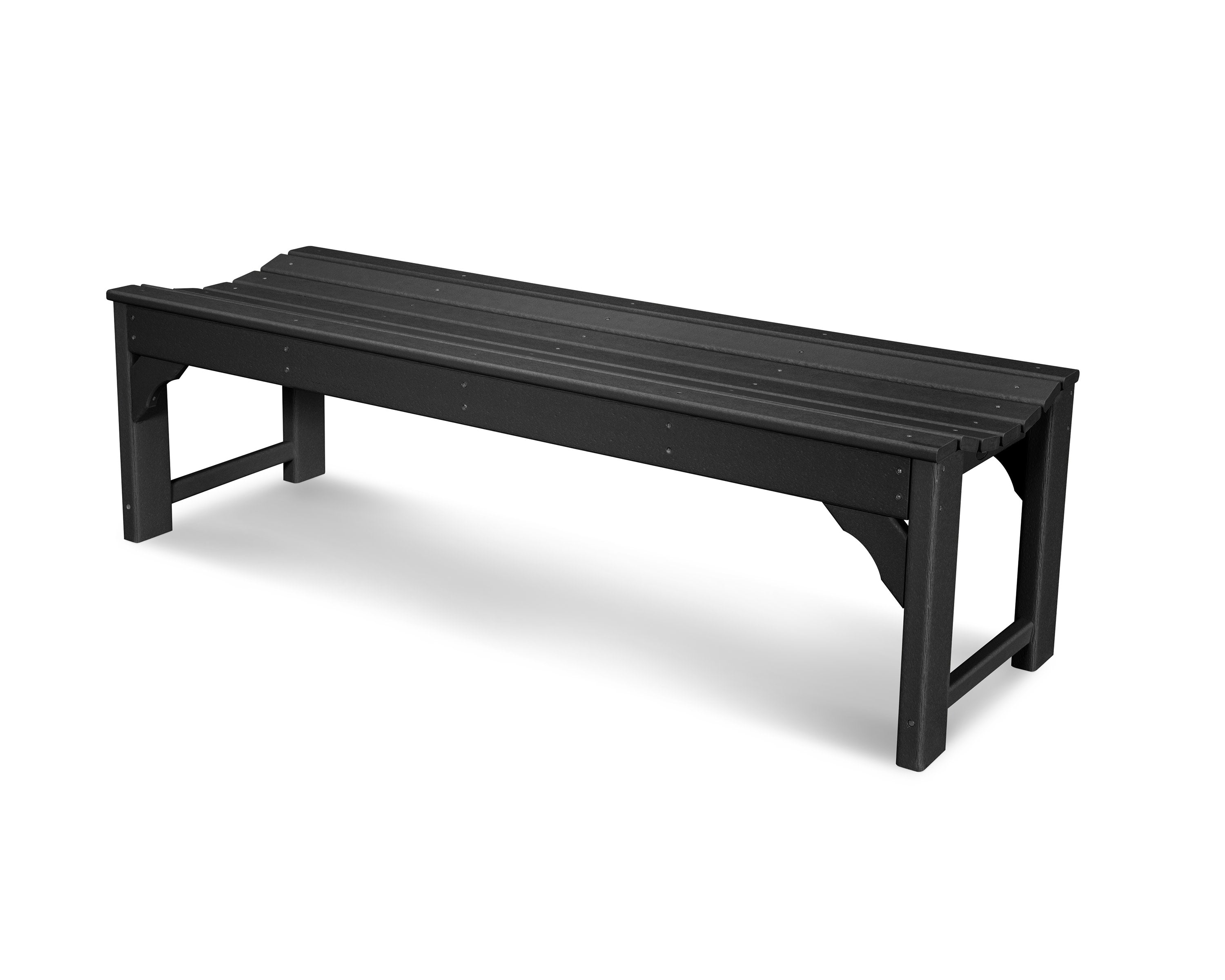 Traditional Garden 60" Backless Bench in Black