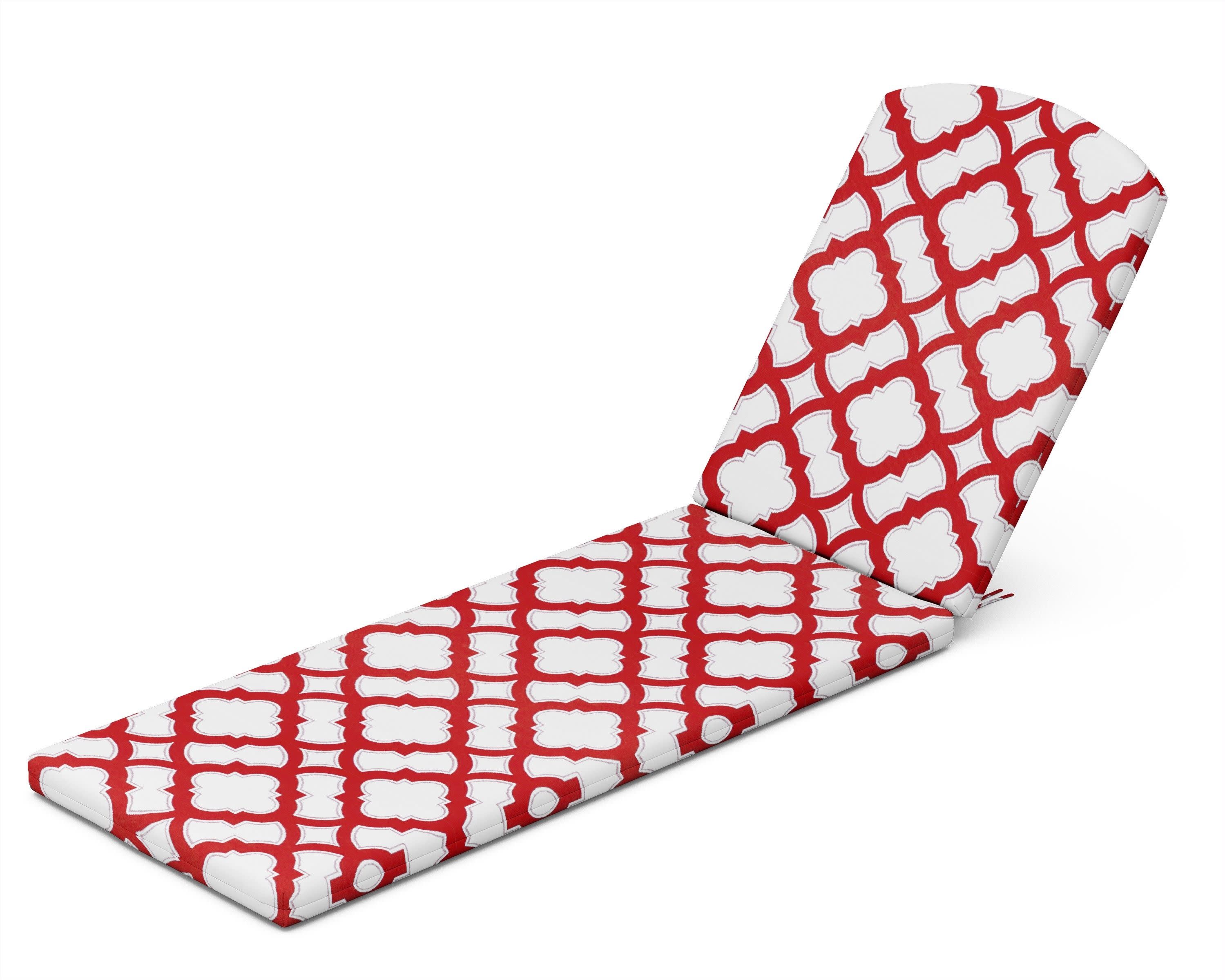 Chaise Cushion in Trellis Crimson