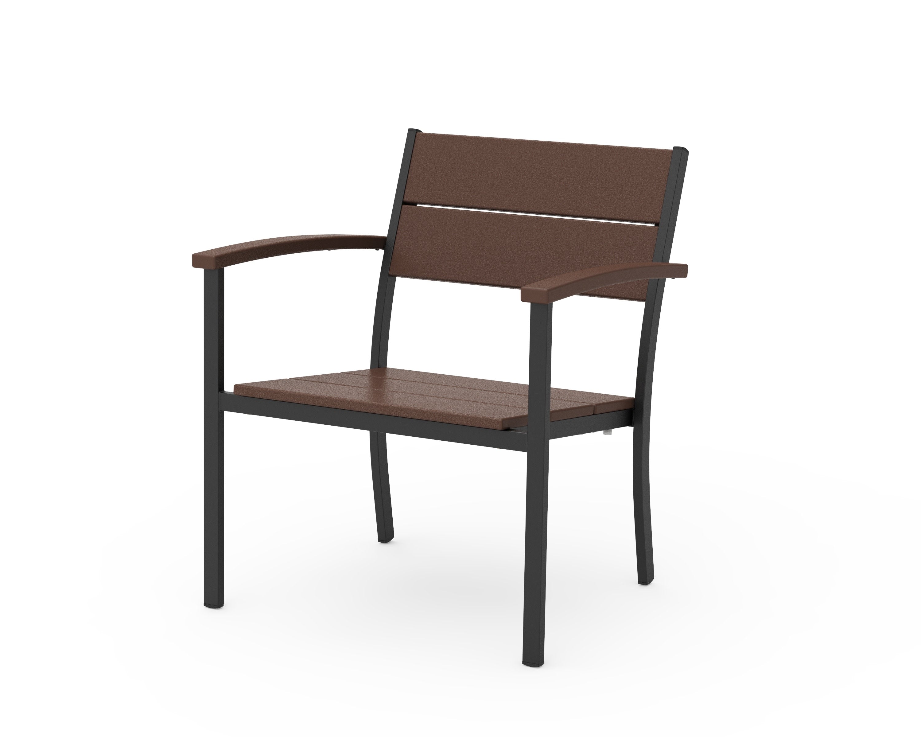 Main Street Stacking Lounge Arm Chair in Black / Mahogany
