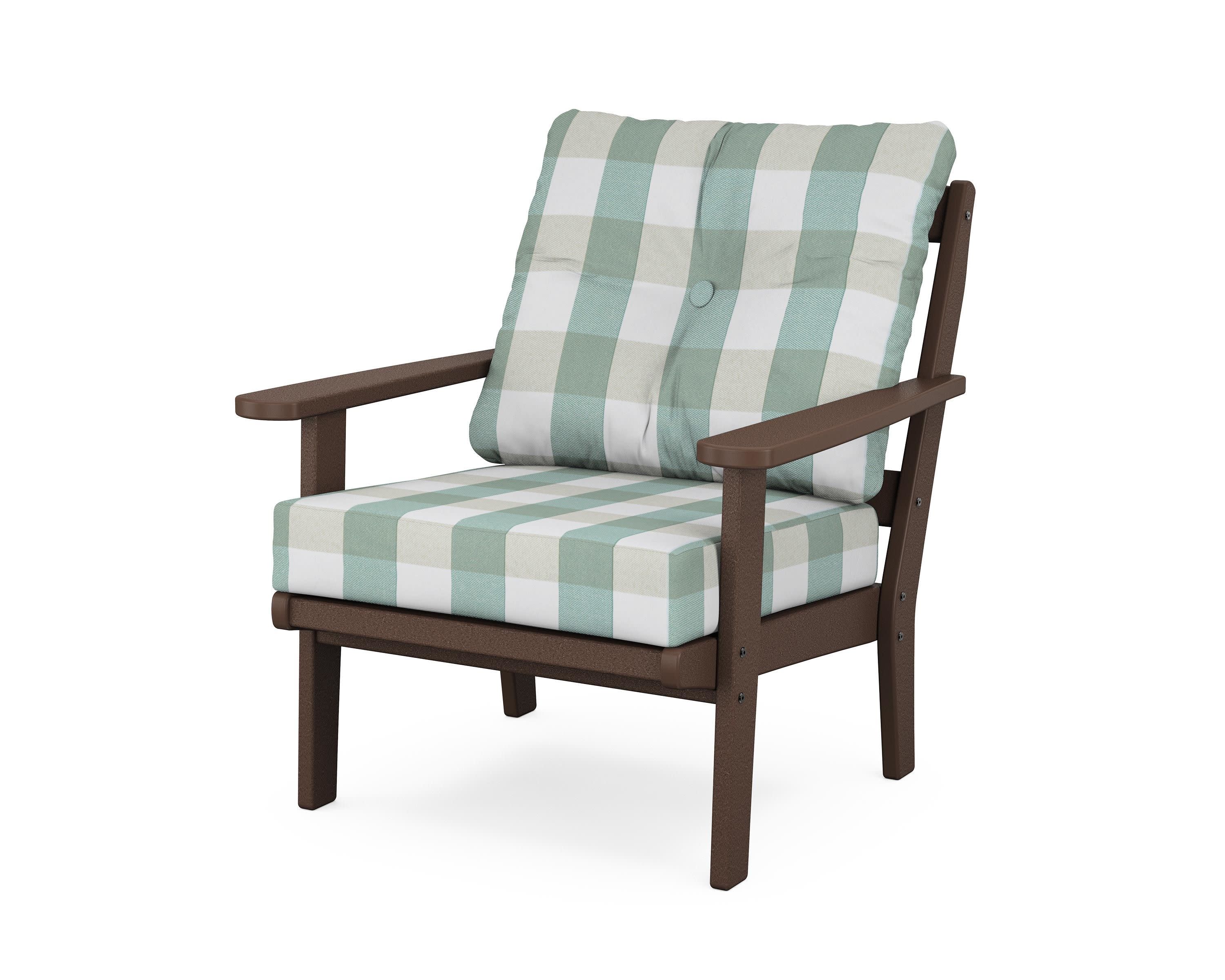 Mission Deep Seating Chair in Mahogany / Buffalo Plaid Glacier Spa