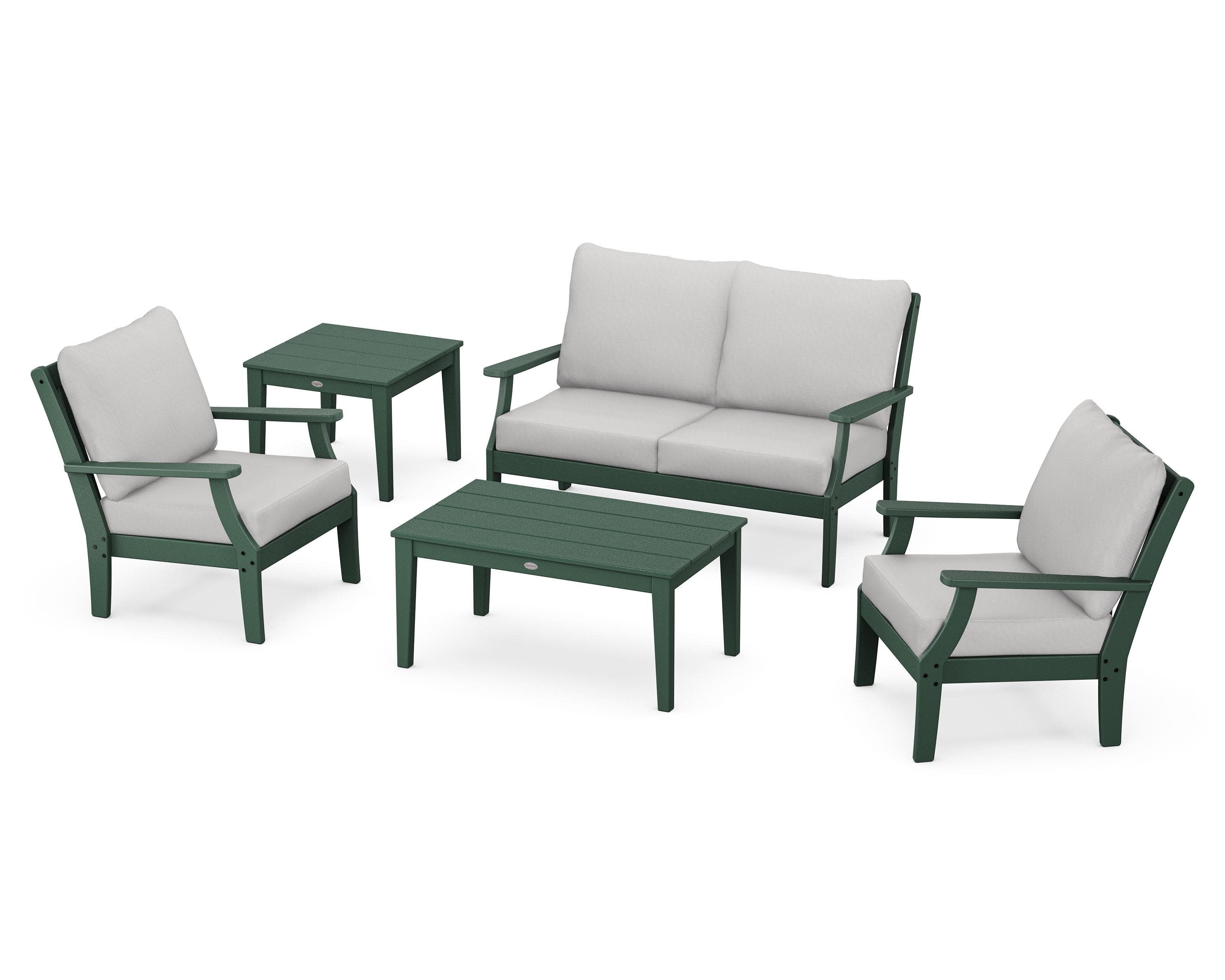 Braxton 5-Piece Deep Seating Set in Green / Diamond in the Rough