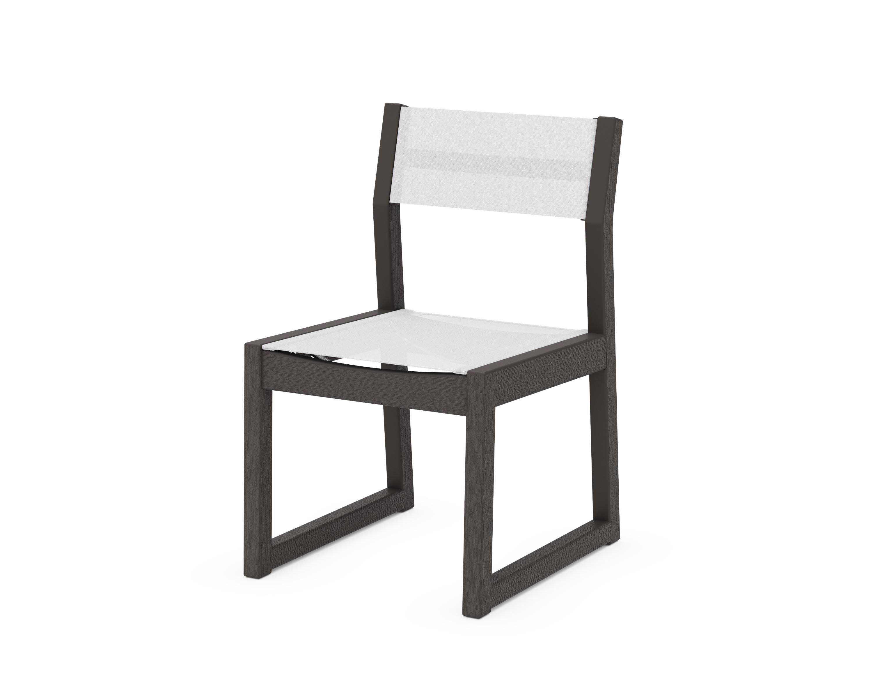 EDGE Sling Dining Side Chair in Vintage Coffee / White Sling