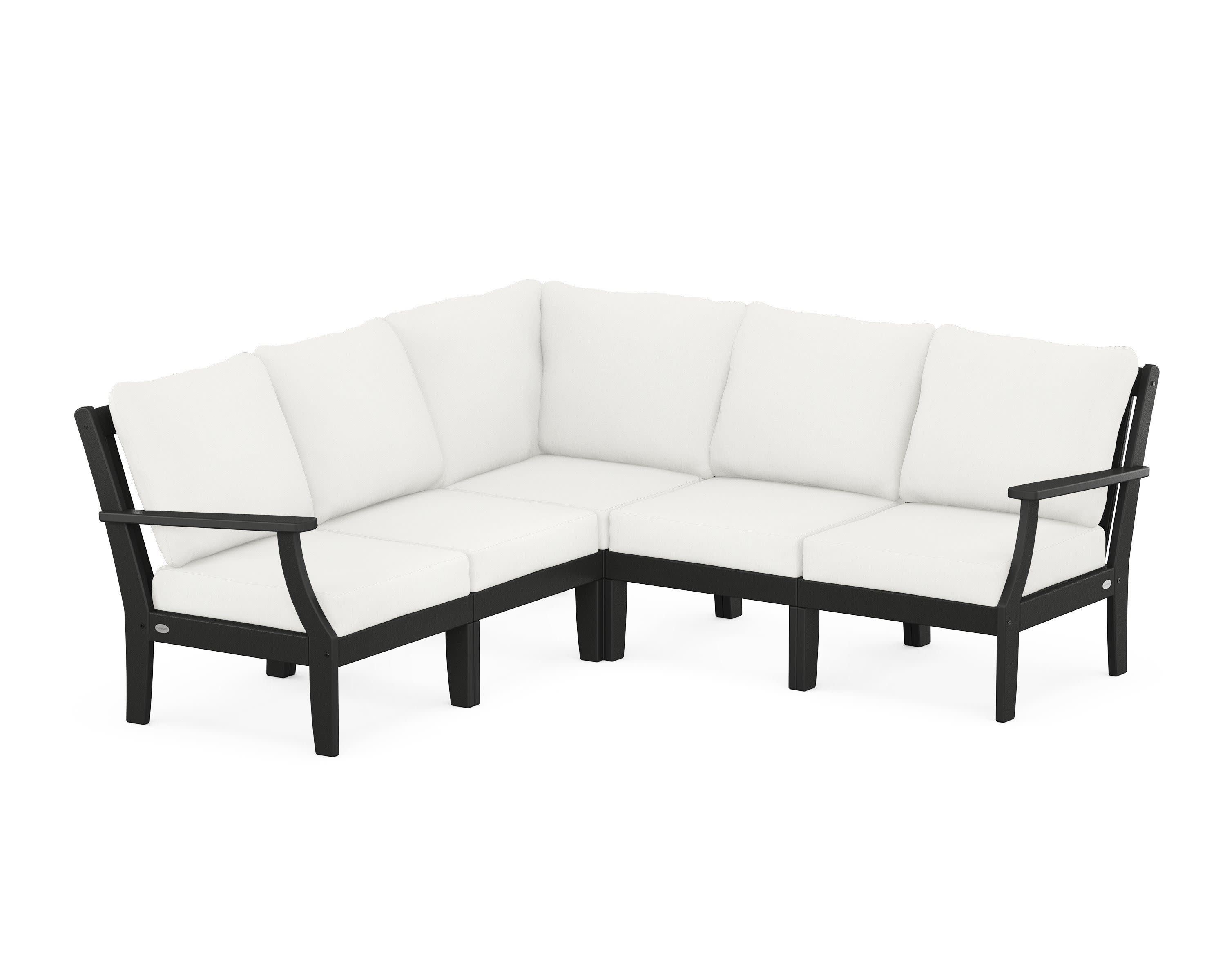 Braxton Modular 5-Piece Deep Seating Set in Black / Natural Linen