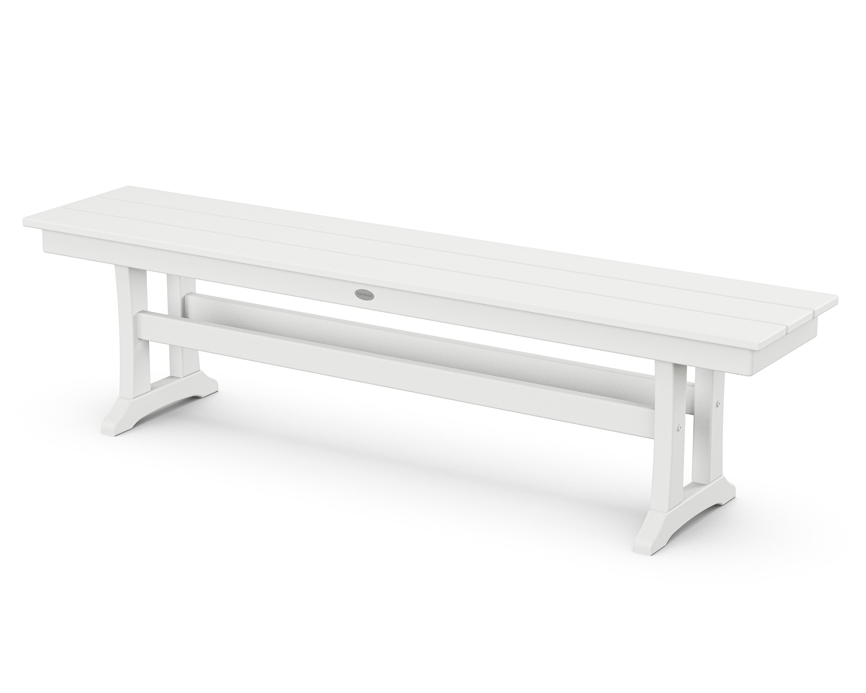 Farmhouse Trestle 65" Bench in White