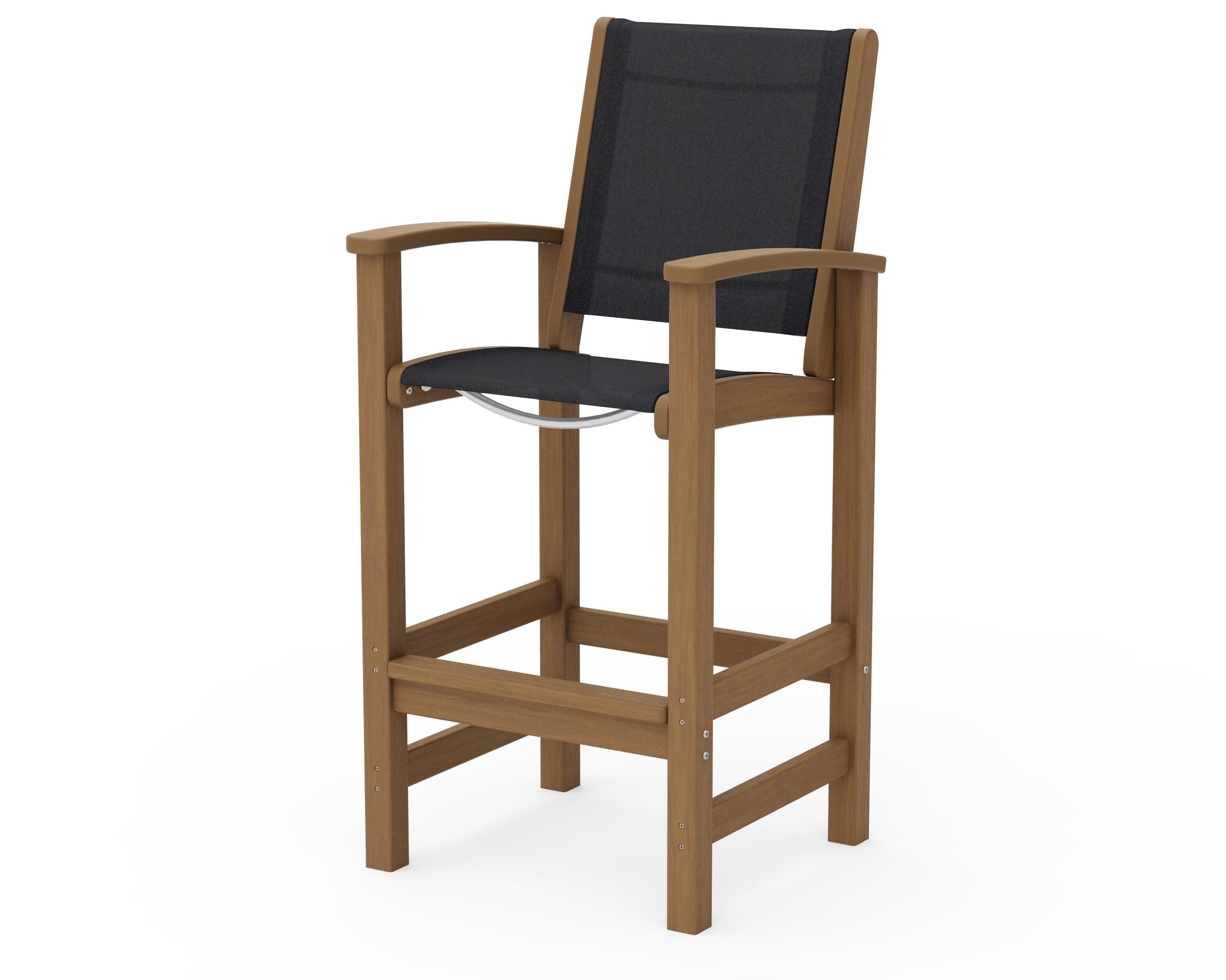 Coastal Bar Chair in Natural / Black Sling