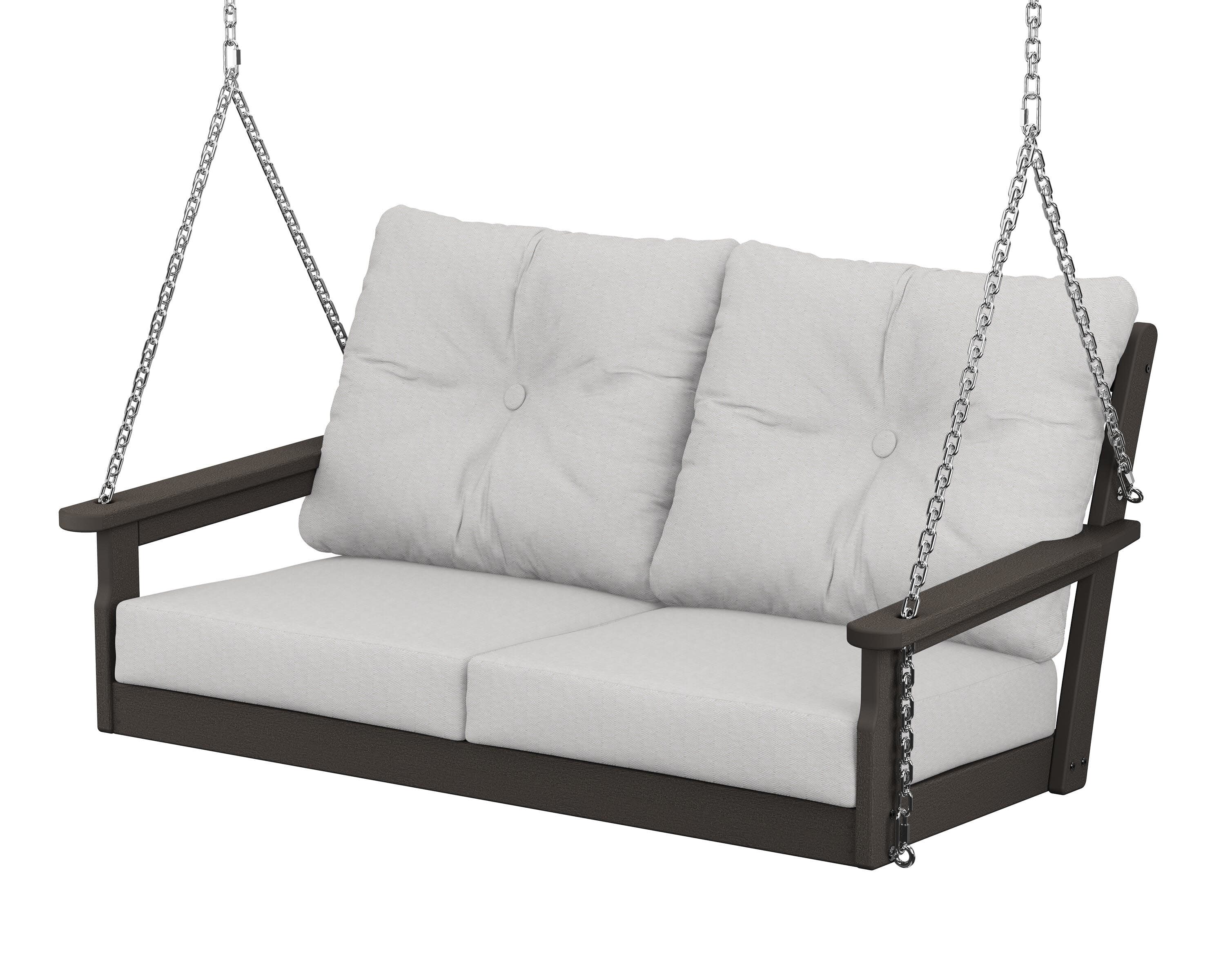 Vineyard Deep Seating Swing in Vintage Coffee / Diamond in the Rough