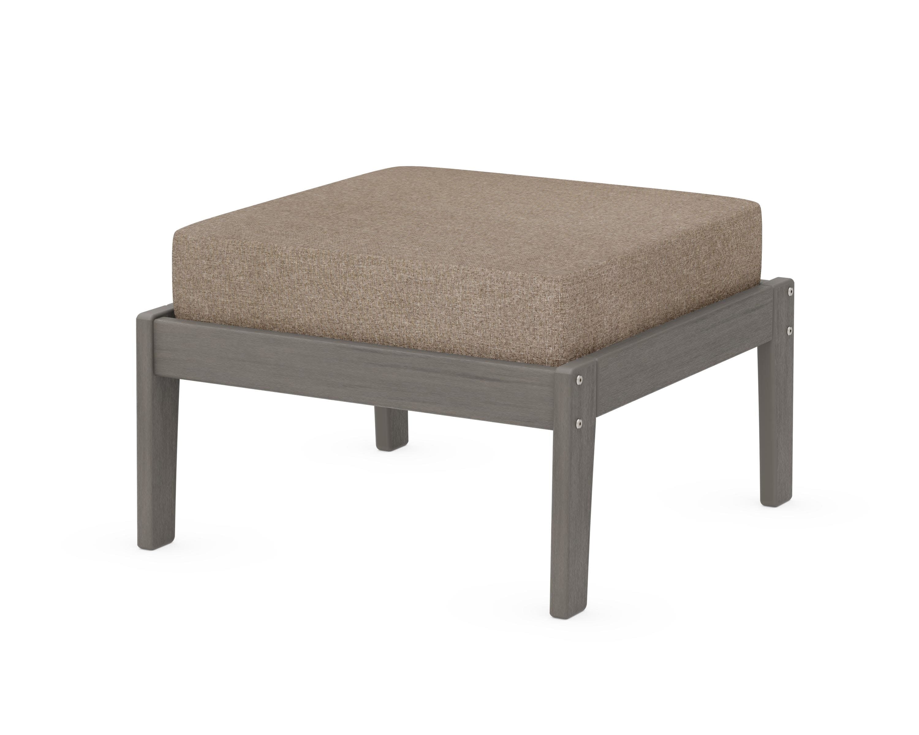 Deep Seating Ottoman in Driftwood / Spiced Burlap