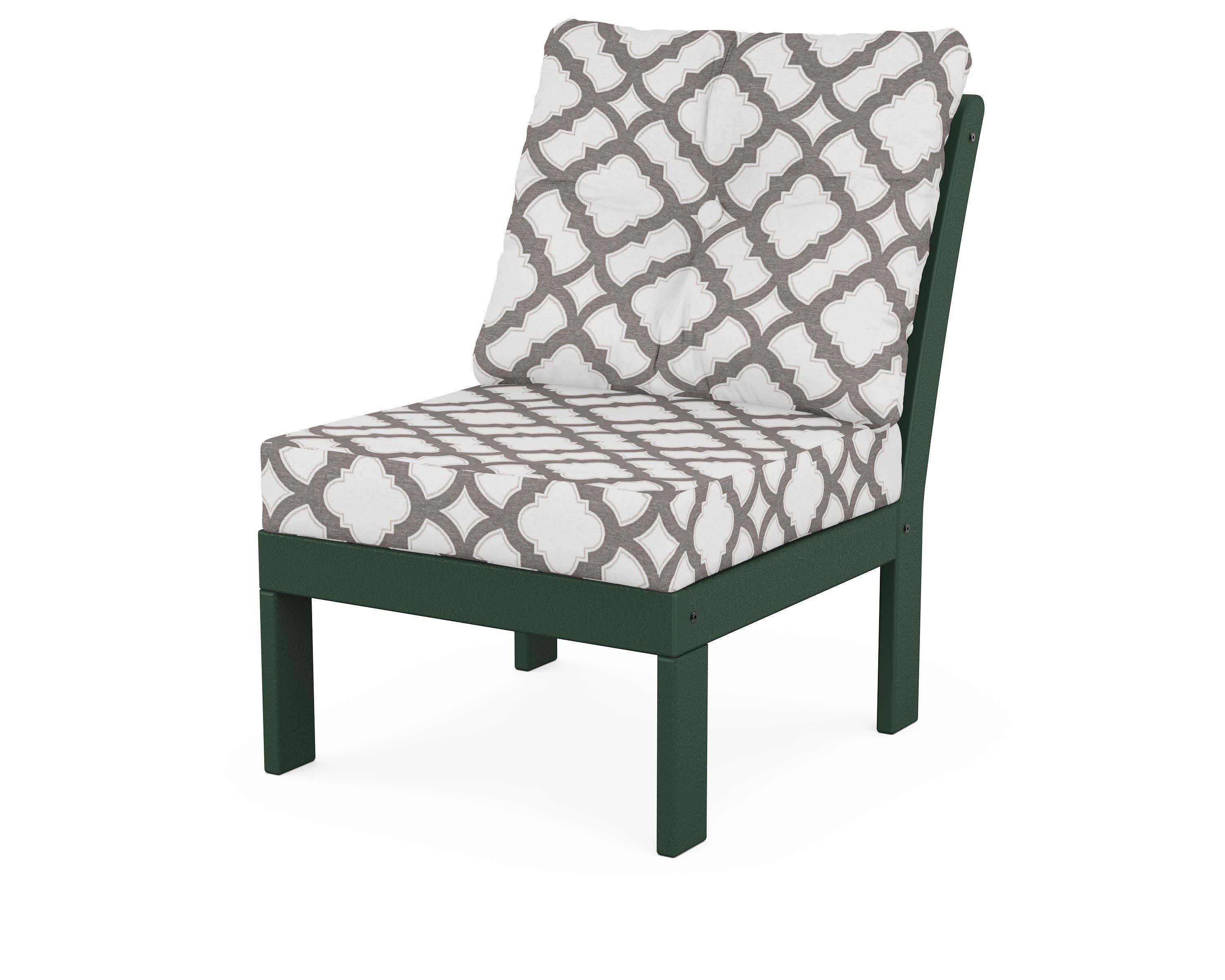 Vineyard Modular Armless Chair in Green / Trellis Grey Mist