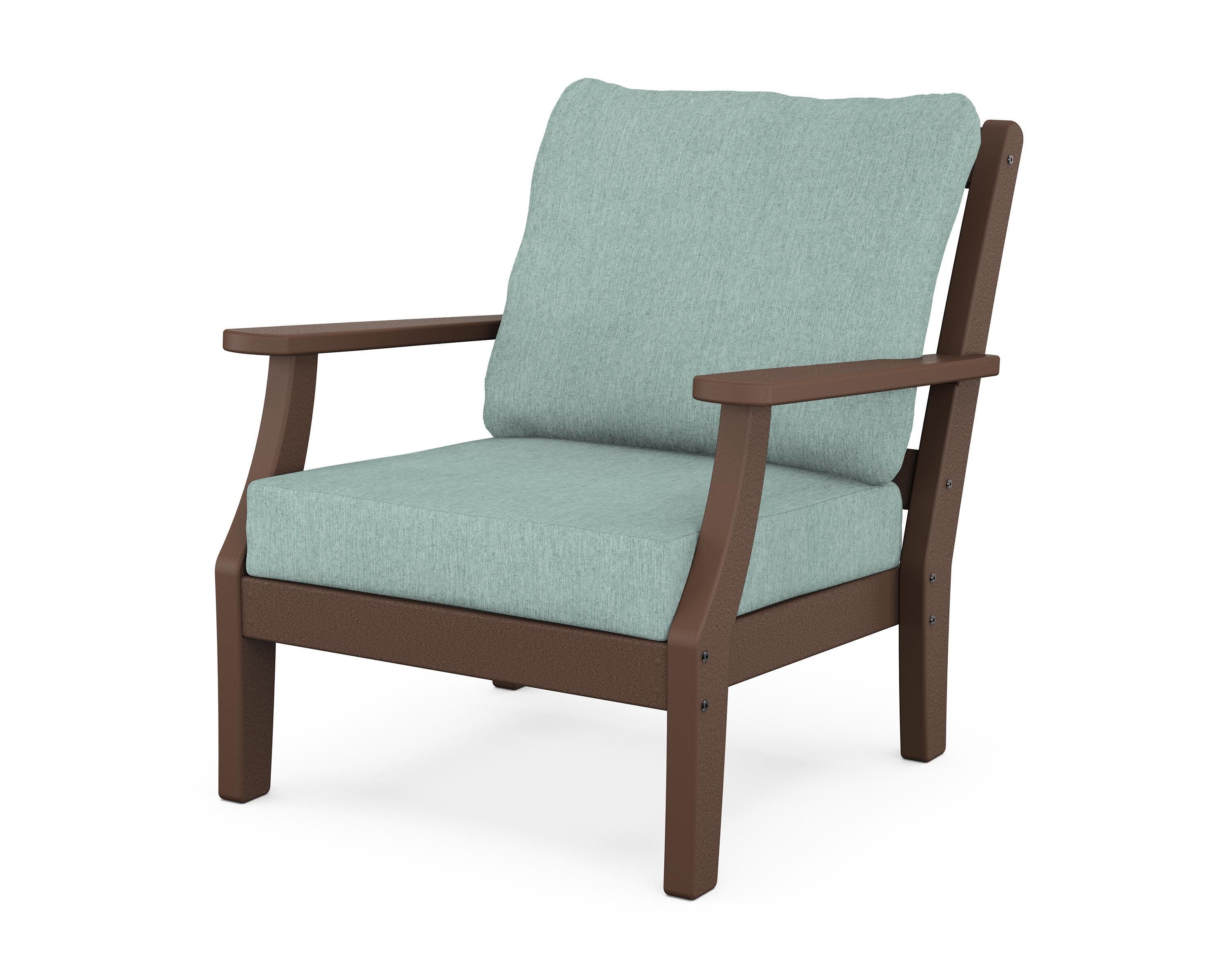 Chinoiserie Deep Seating Chair in Mahogany / Glacier Spa