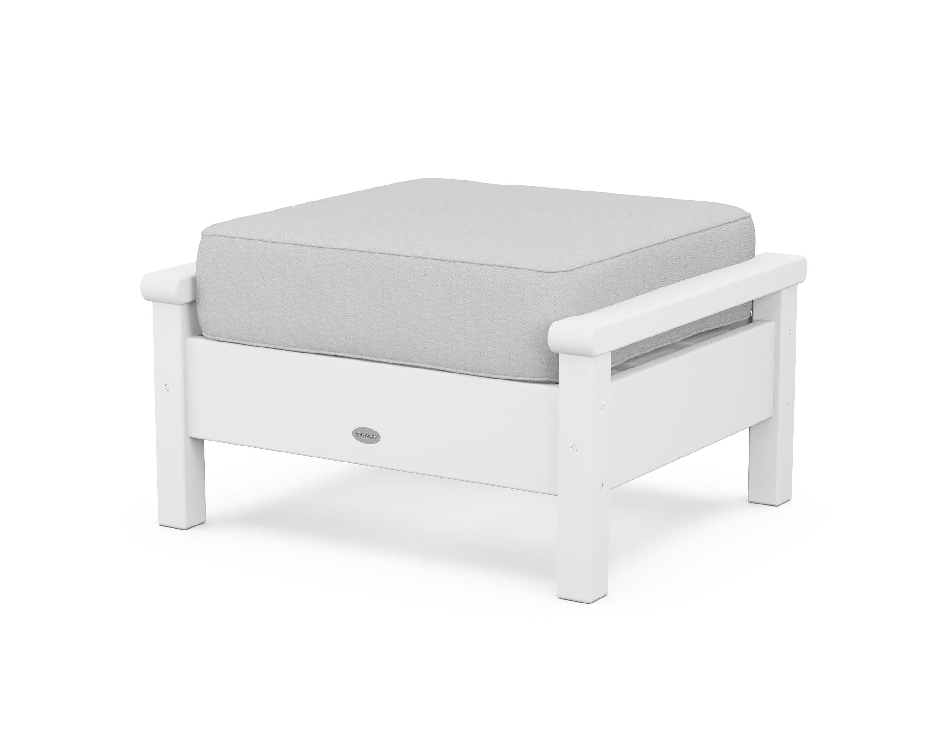 Harbour Deep Seating Ottoman in White / Diamond in the Rough