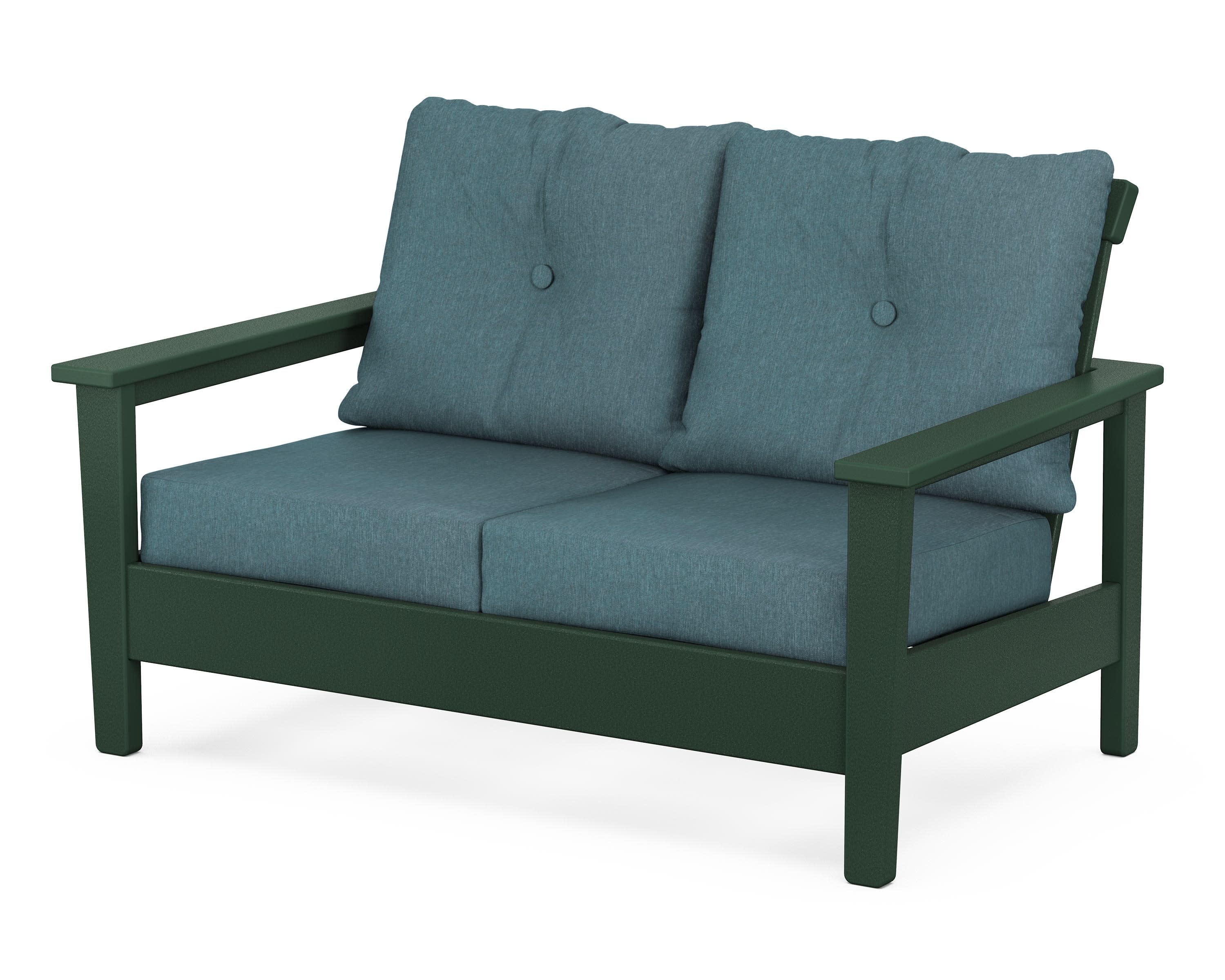 Prescott Deep Seating Loveseat in Green / Ocean Teal