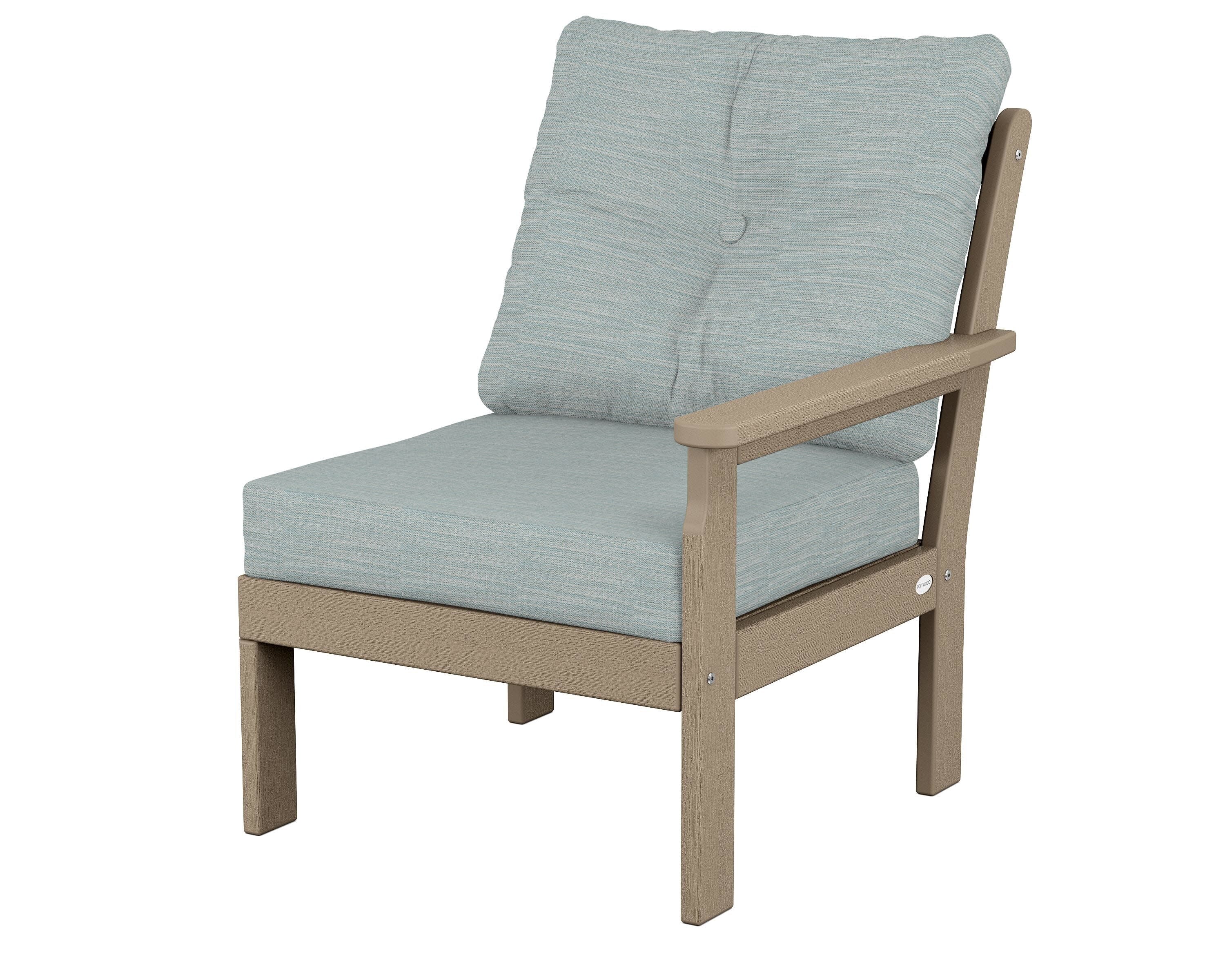 Vineyard Modular Right Arm Chair in Vintage Sahara / Soothe Mist
