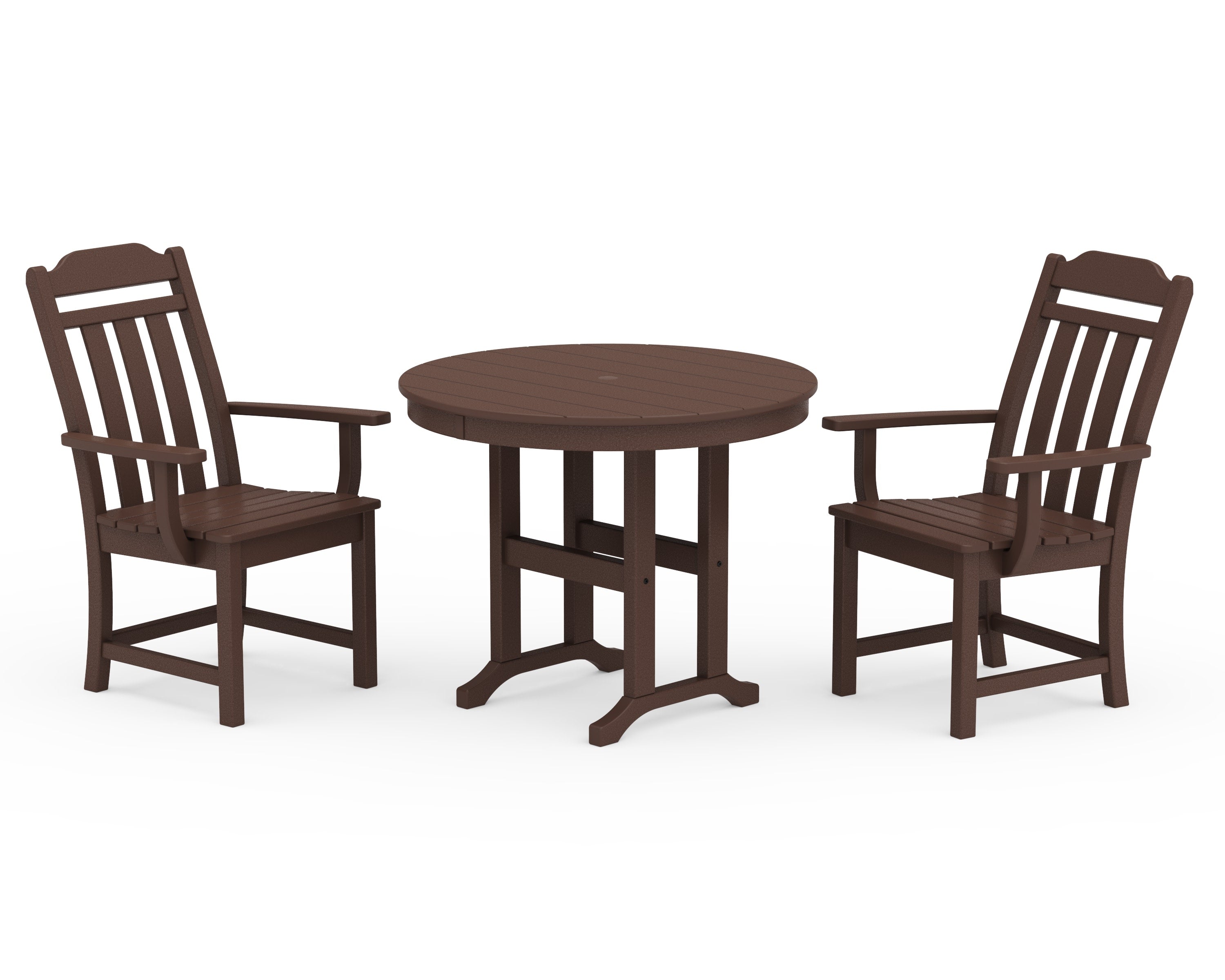 Cottage 3-Piece Farmhouse Dining Set in Mahogany