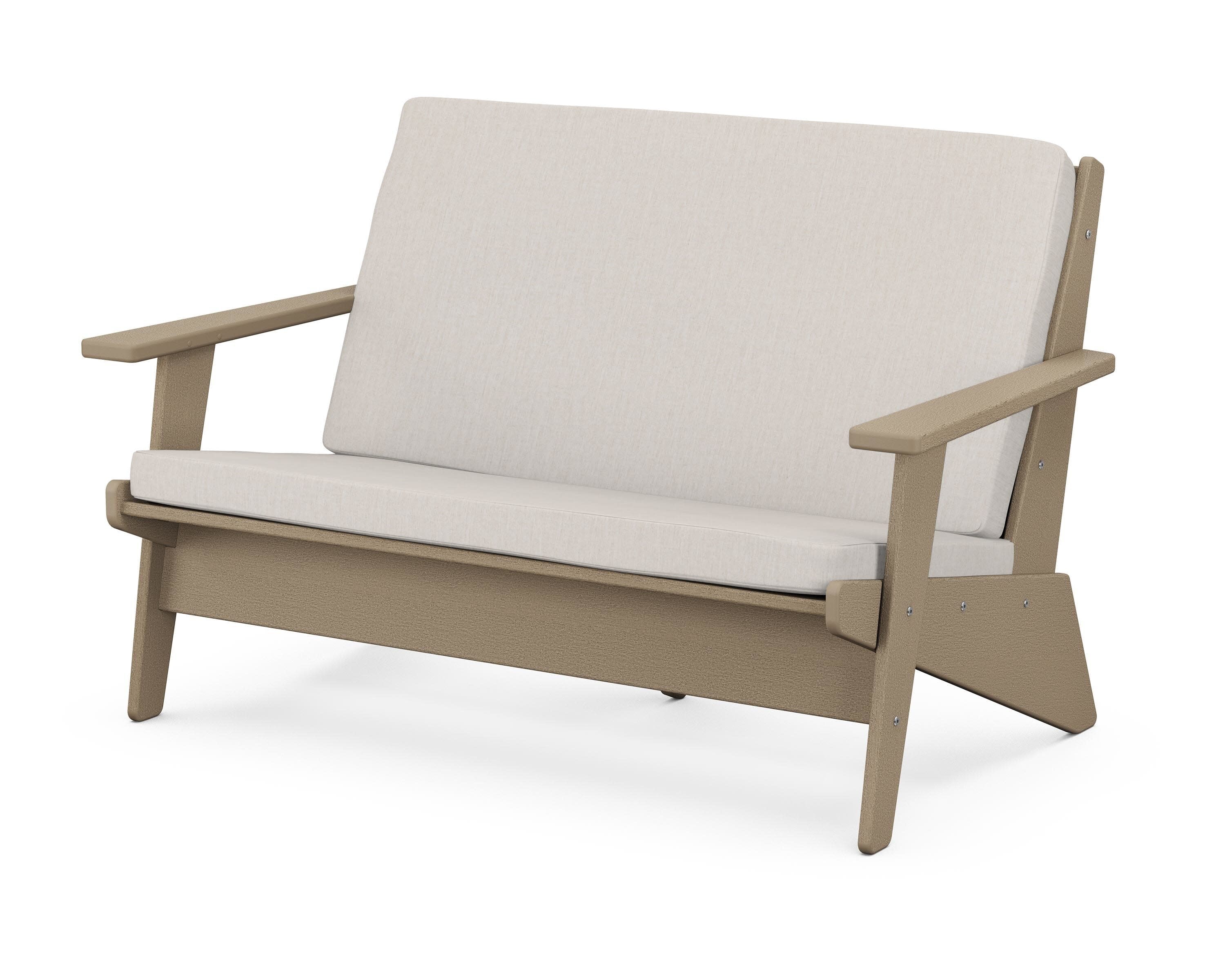 Riviera Modern Lounge Loveseat in Vintage Sahara / Cast Ash