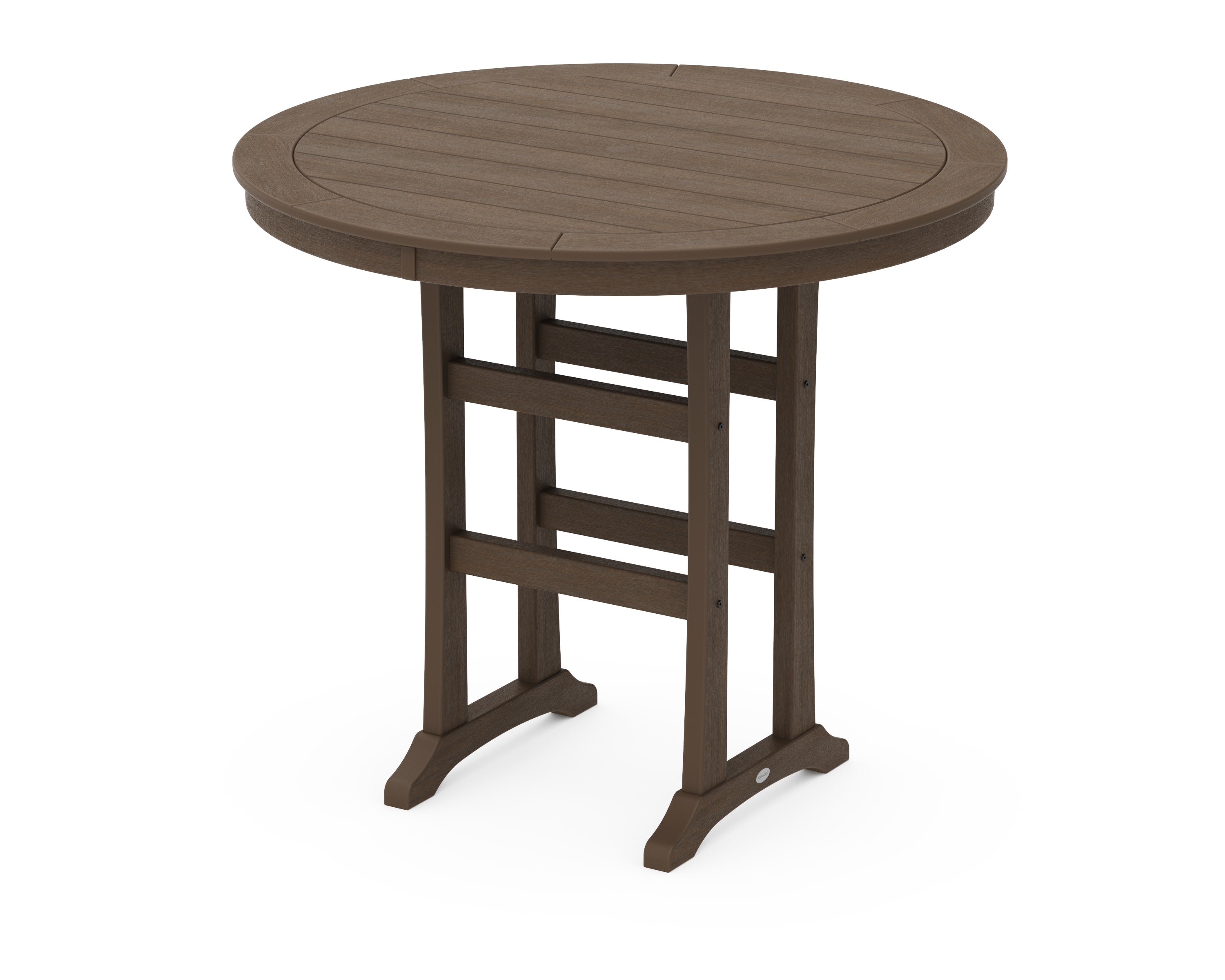 Nautical Trestle 48" Round Bar Table in Kona