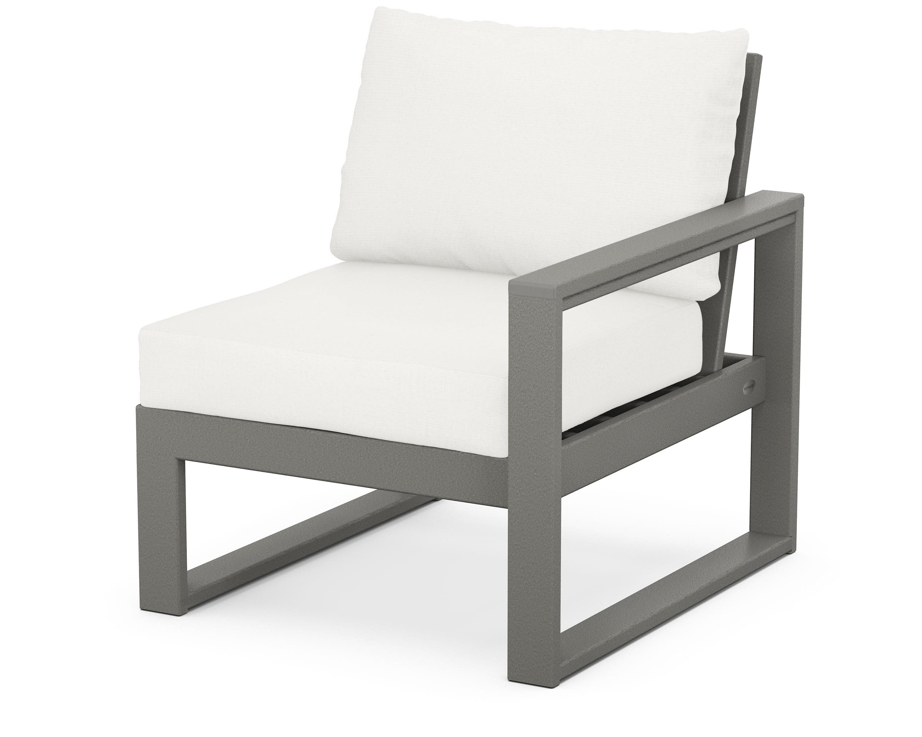 EDGE Modular Right Arm Chair in Slate Grey / Natural Linen