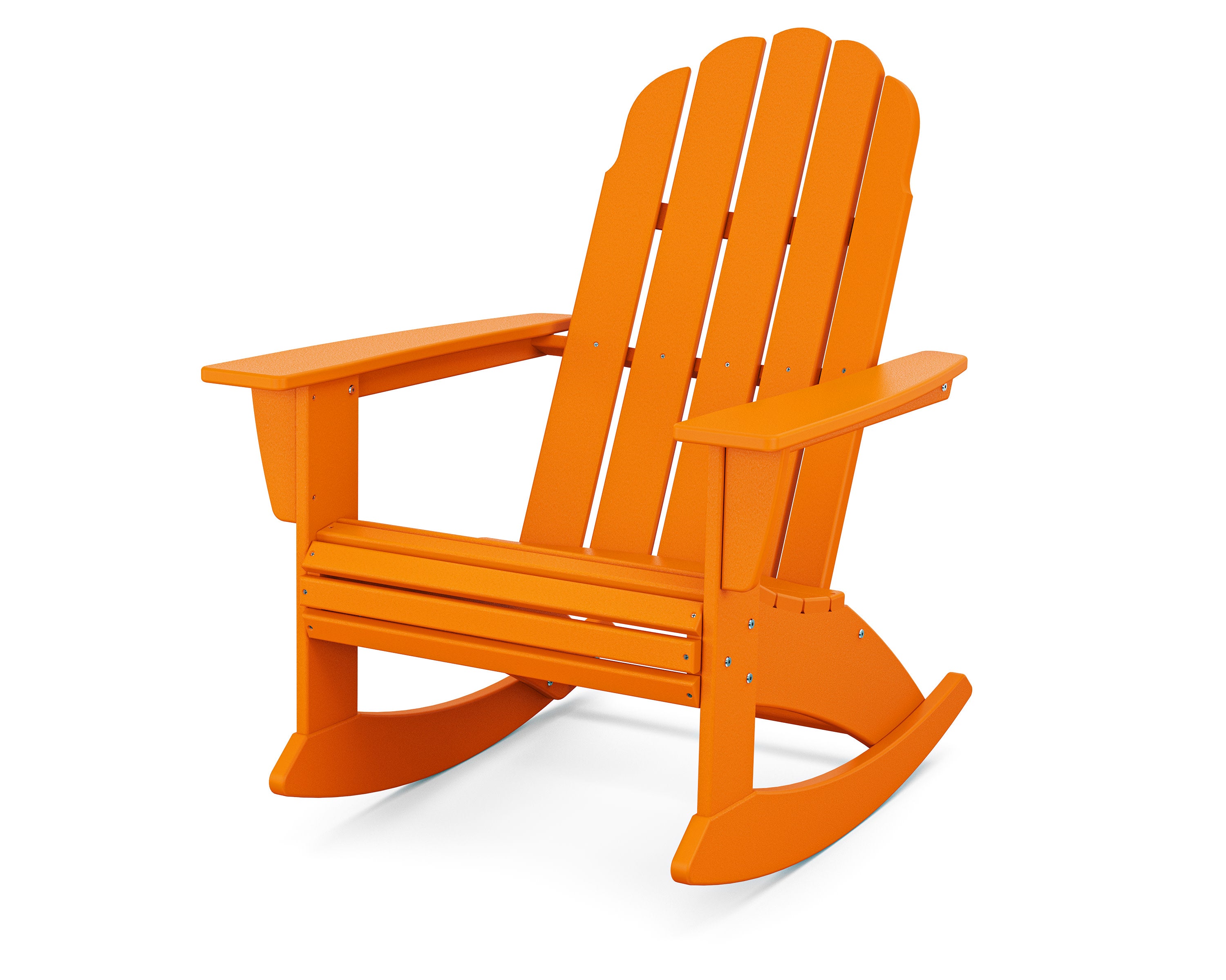 Vineyard Curveback Adirondack Rocking Chair in Tangerine