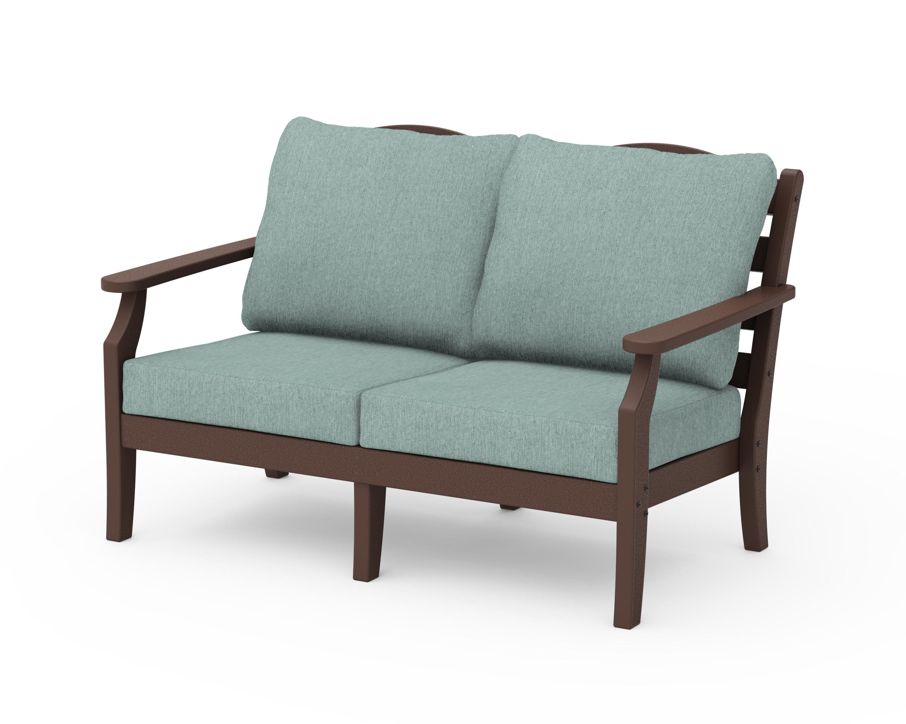 Savannah Deep Seating Loveseat in Mahogany / Glacier Spa