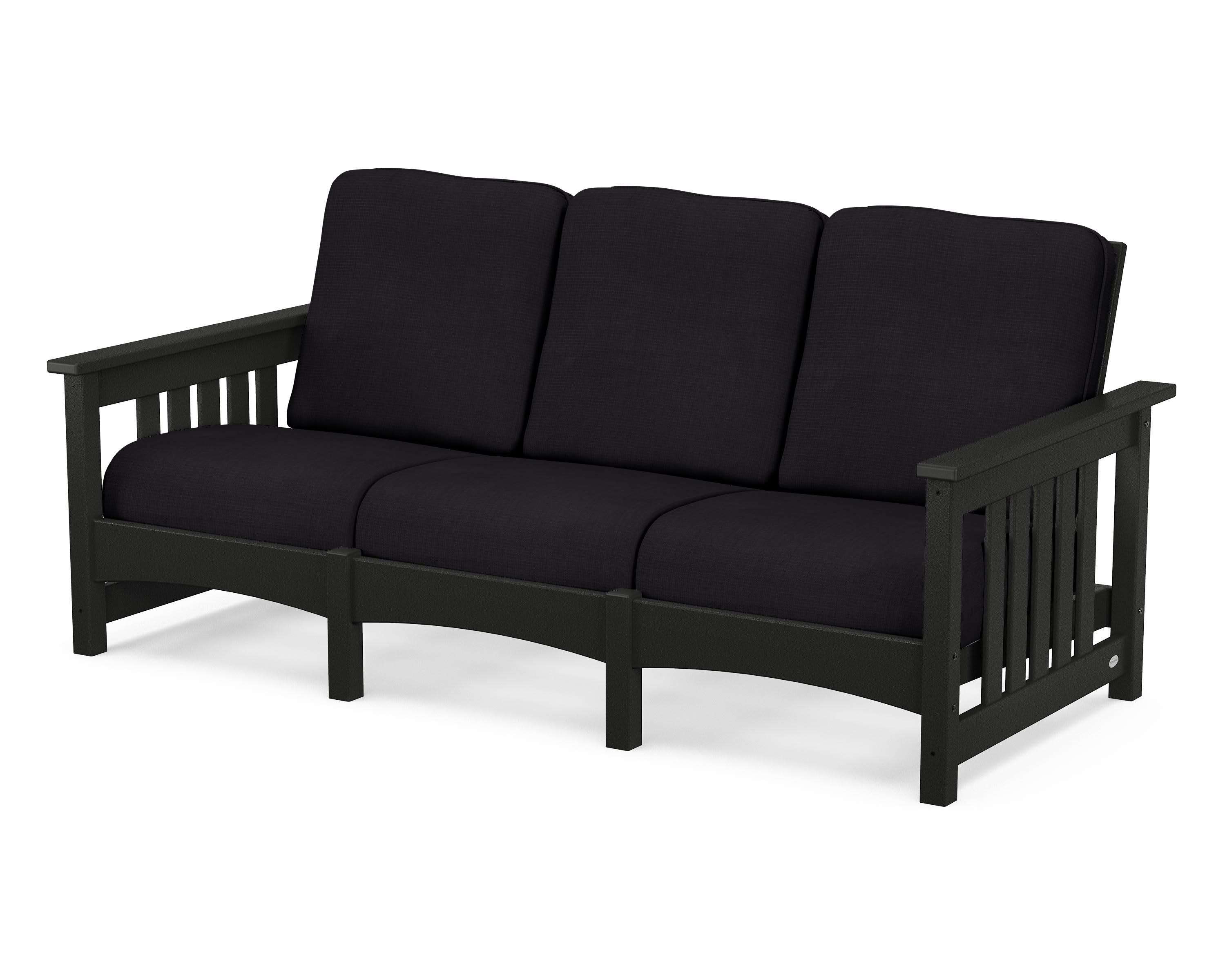 Club Mission Sofa in Black / Midnight Linen