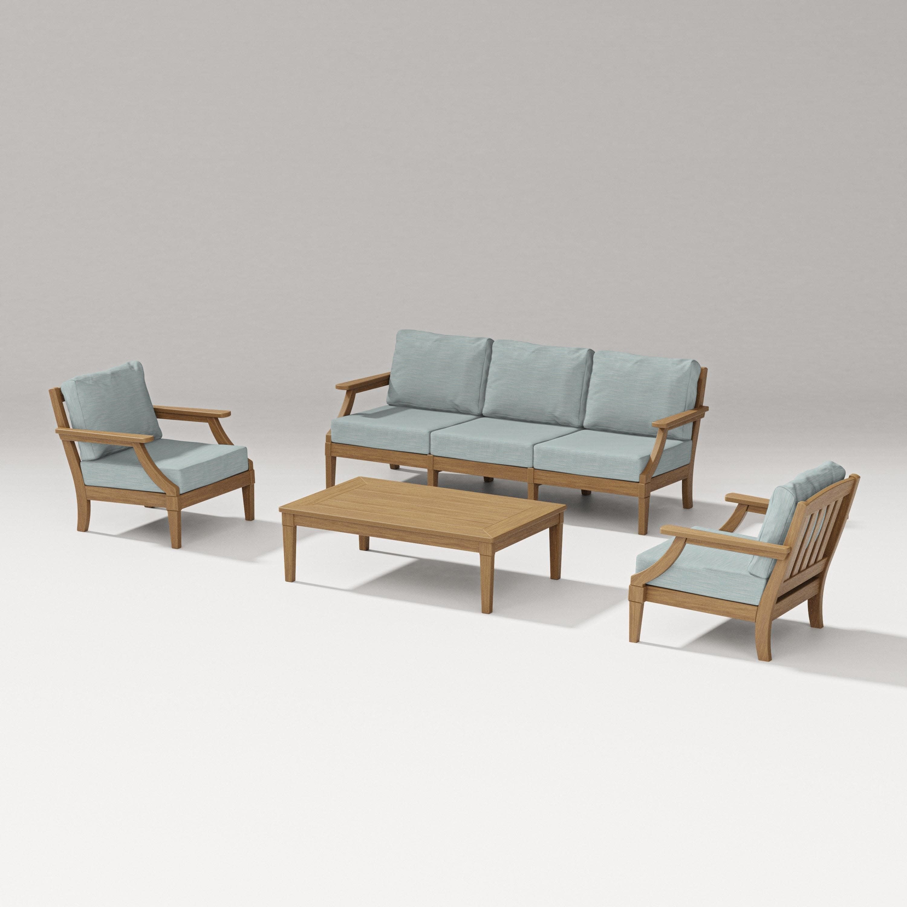 Estate 4-Piece Lounge Sofa Set in Natural / Soothe Mist