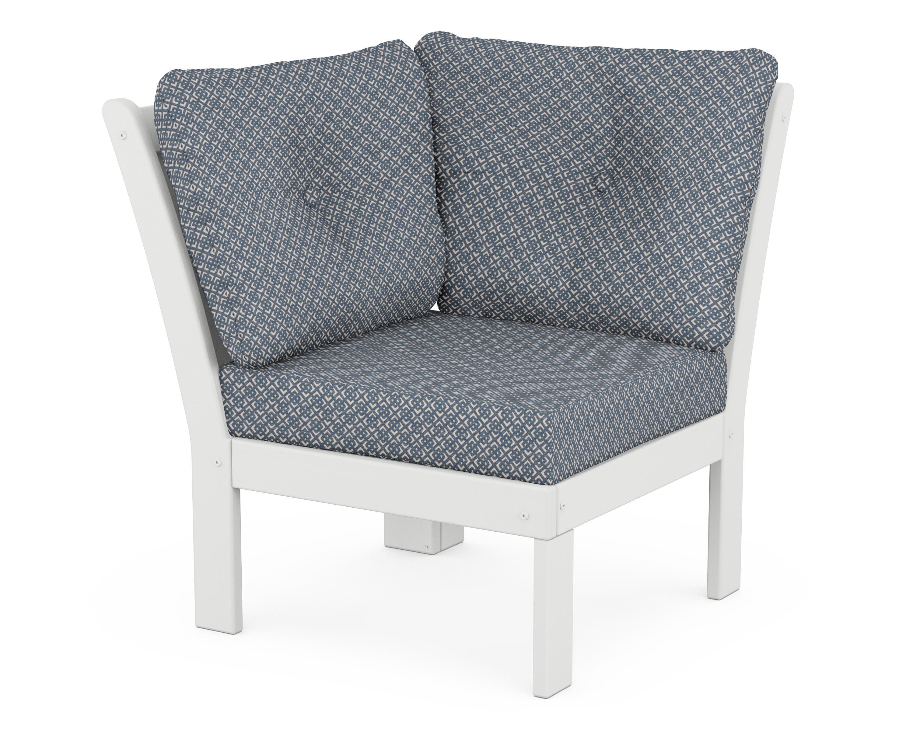 Vineyard Modular Corner Chair in White / Hopscotch