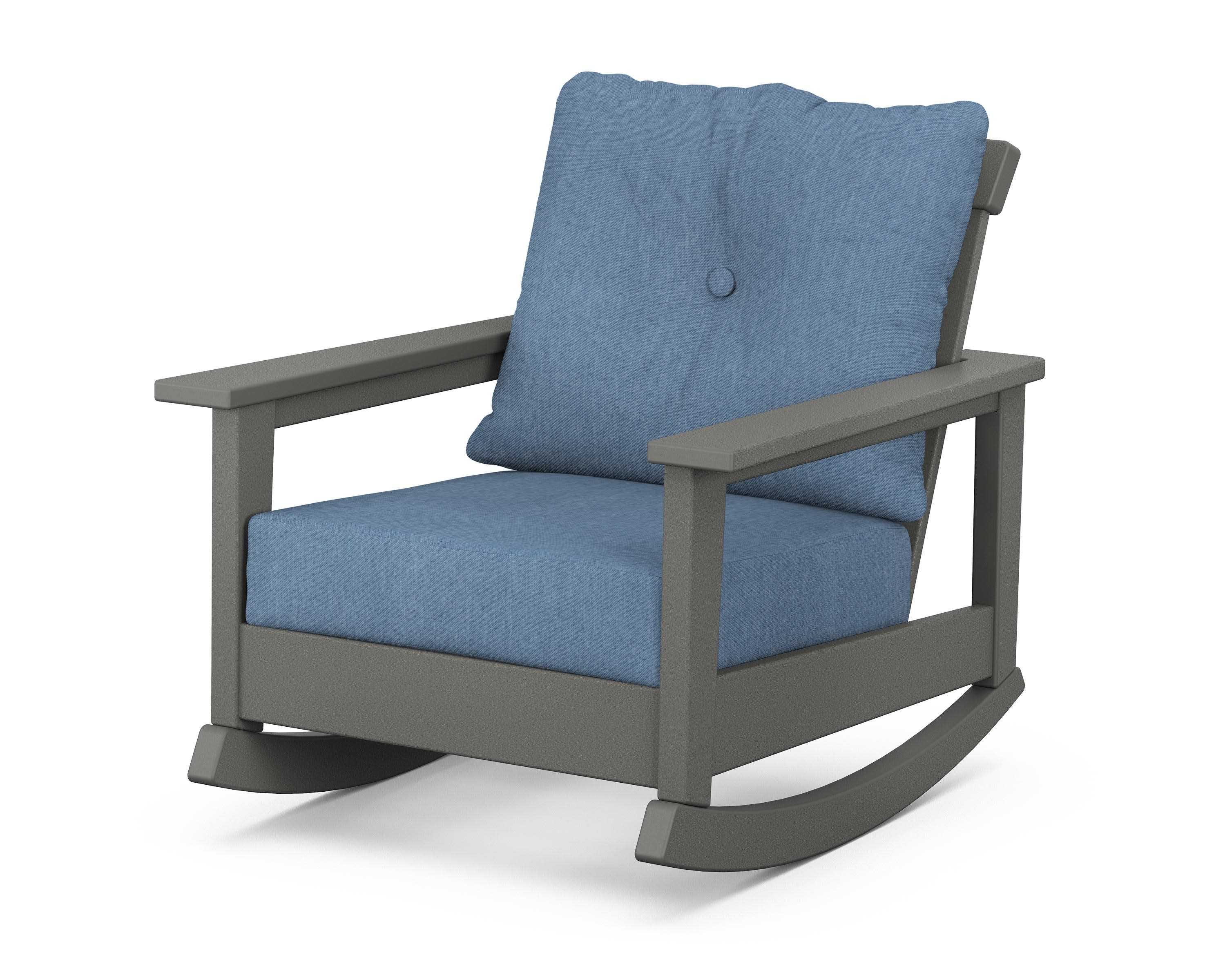 Prescott Deep Seating Rocking Chair in Slate Grey / Sky Blue