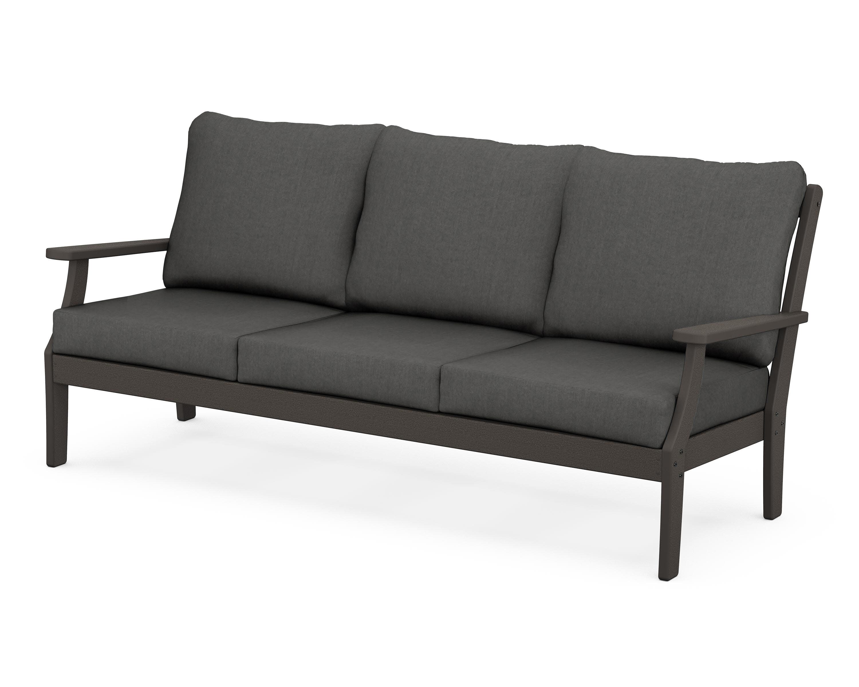 Braxton Deep Seating Sofa in Vintage Coffee / Spectrum Carbon