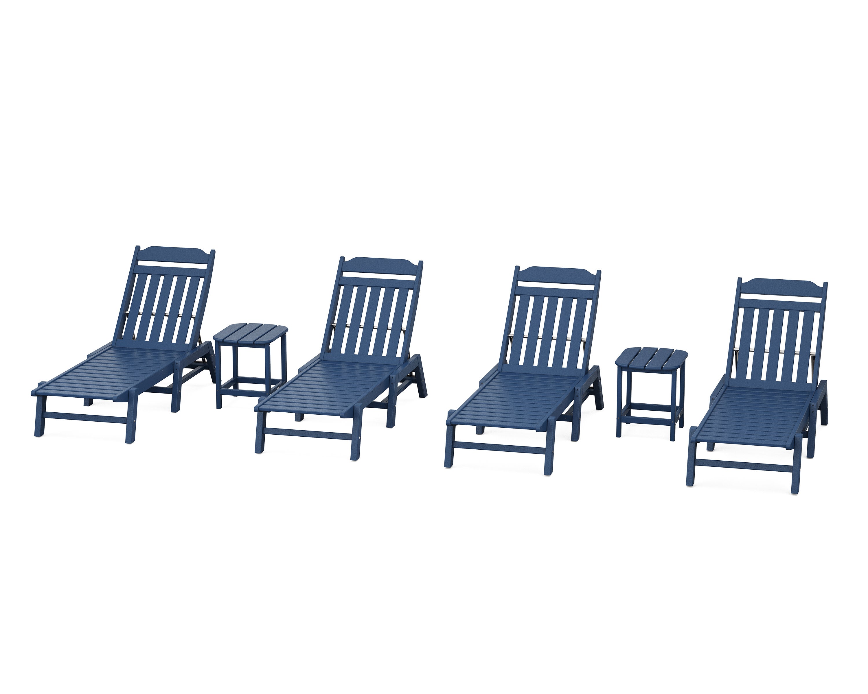 Cottage 6-Piece Chaise Set in Navy