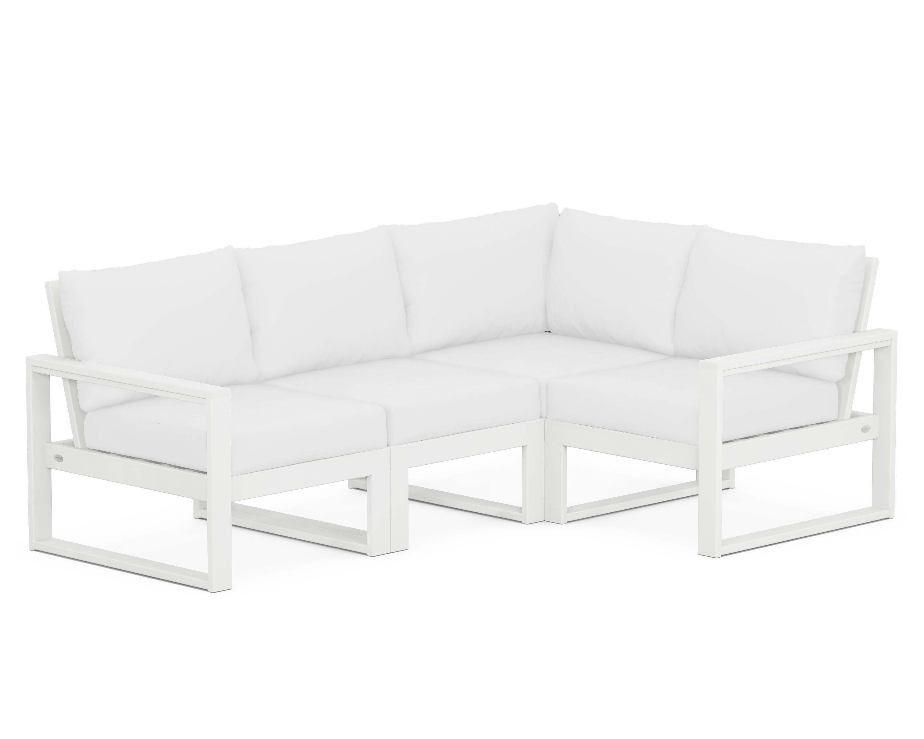EDGE 4-Piece Modular Deep Seating Set in White / Natural