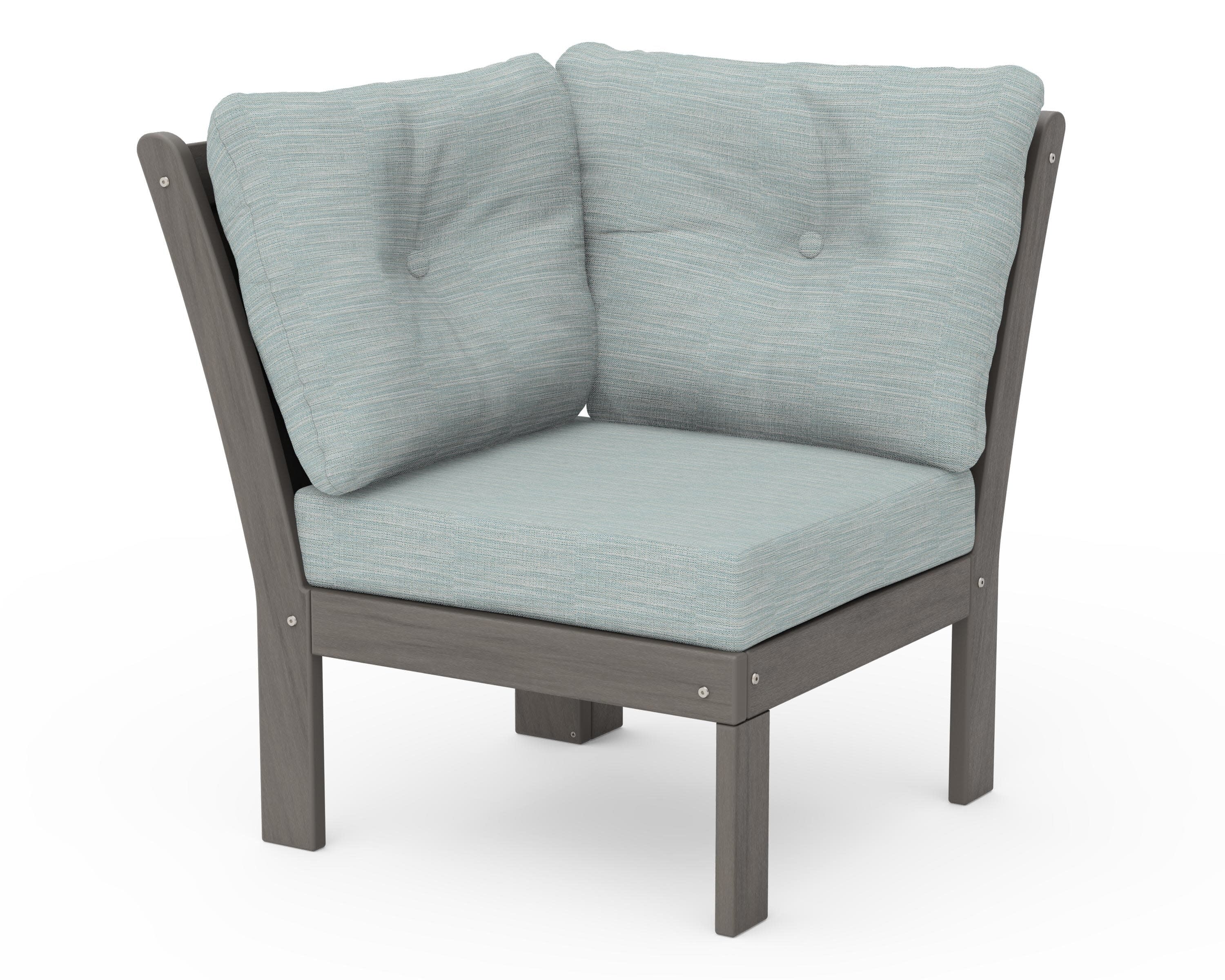 Vineyard Modular Corner Chair in Driftwood / Soothe Mist