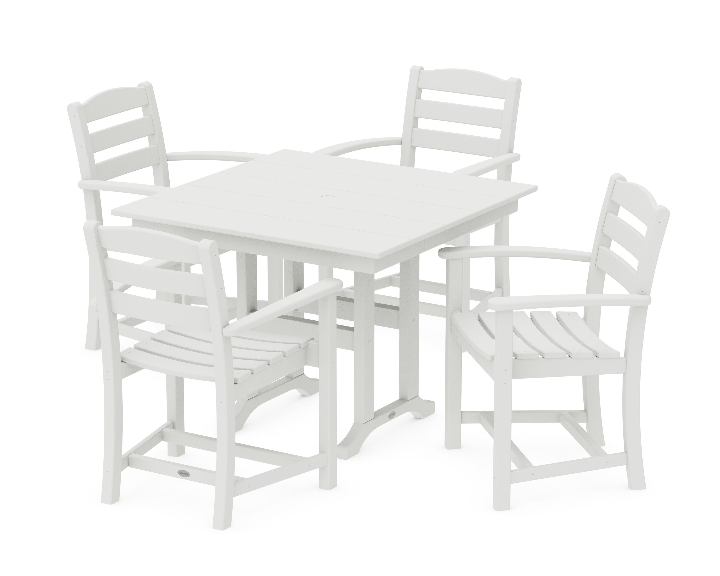 La Casa Caf 5-Piece Farmhouse Dining Set in Vintage White