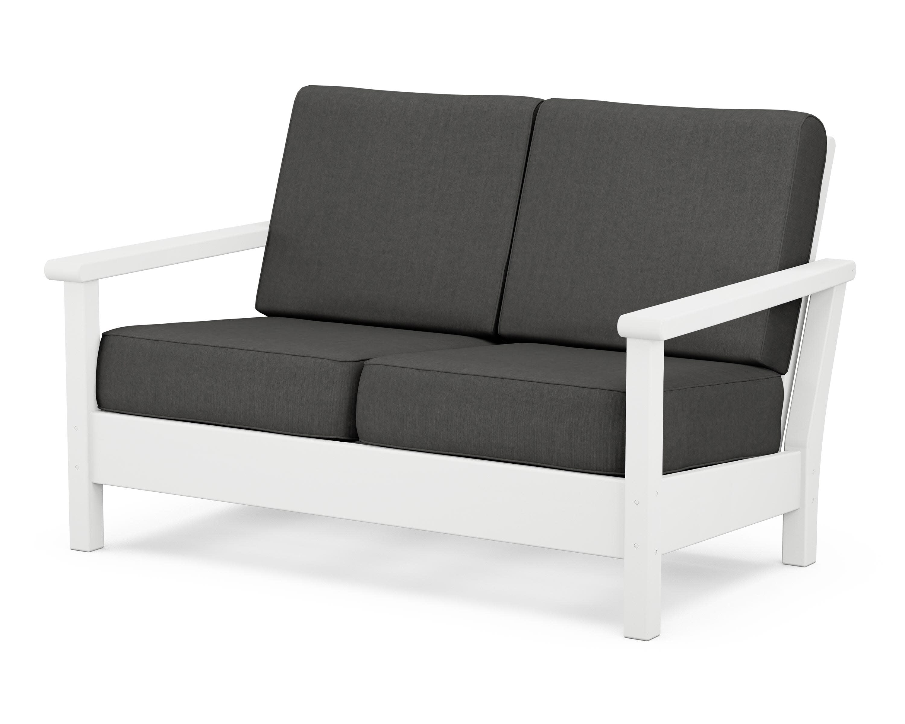 Harbour Deep Seating Loveseat in White / Spectrum Carbon
