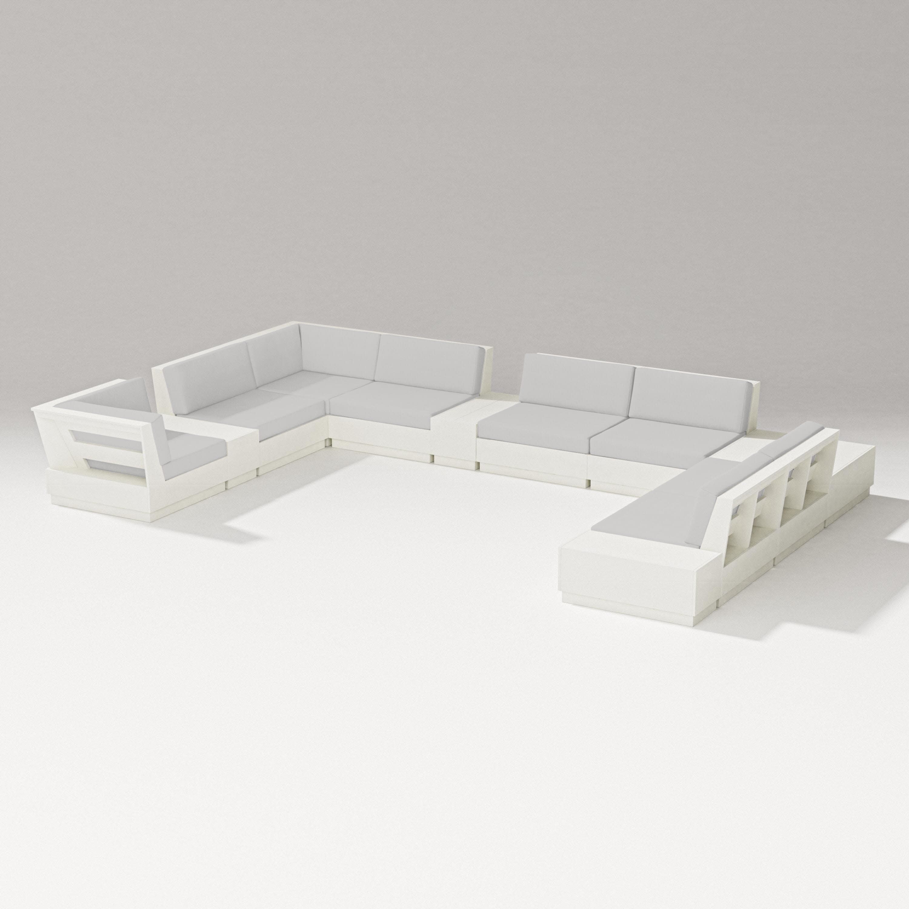 Elevate 12-Piece Conversation Sectional Set in Vintage White / Diamond in the Rough