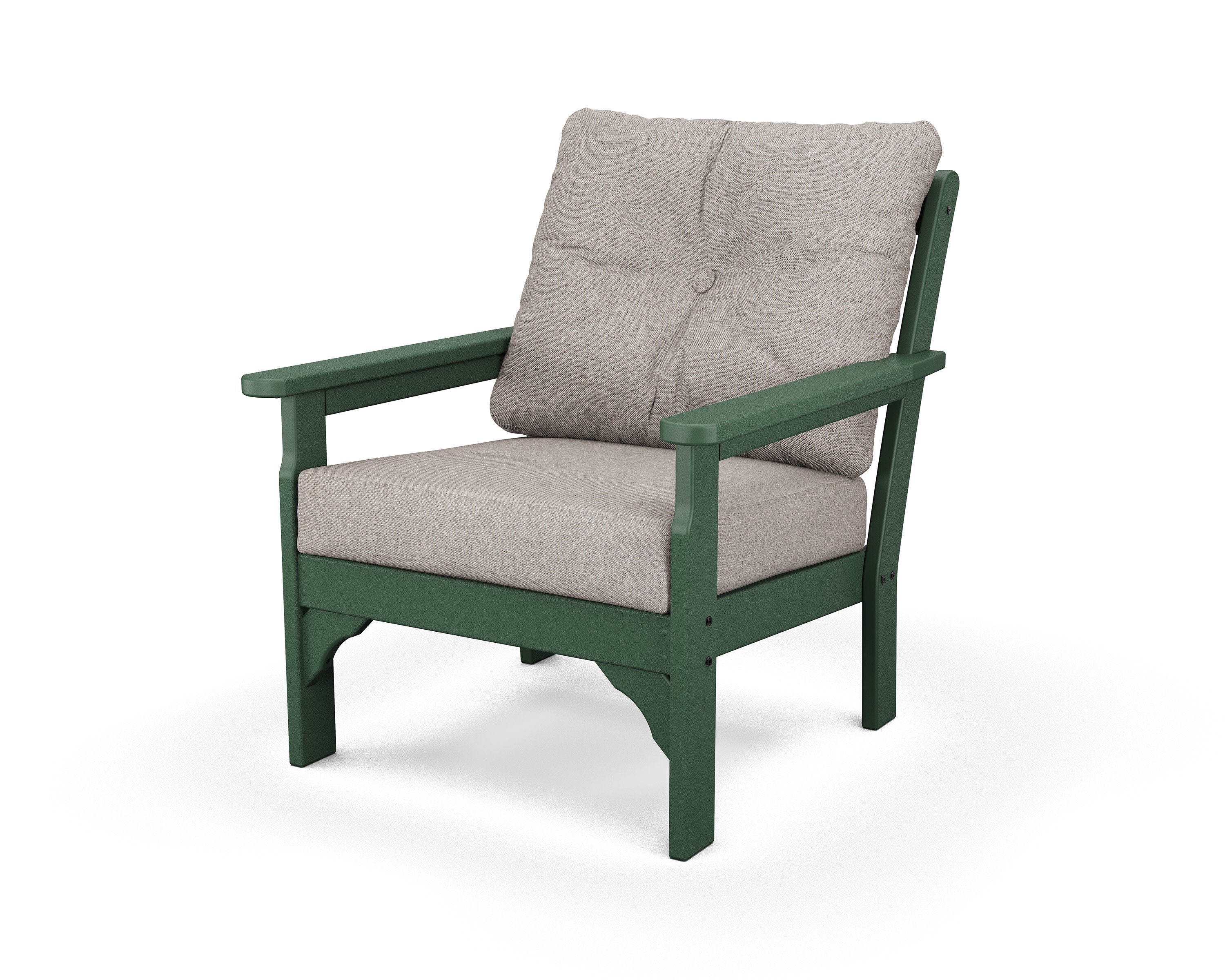 Vineyard Deep Seating Chair in Green / Weathered Tweed