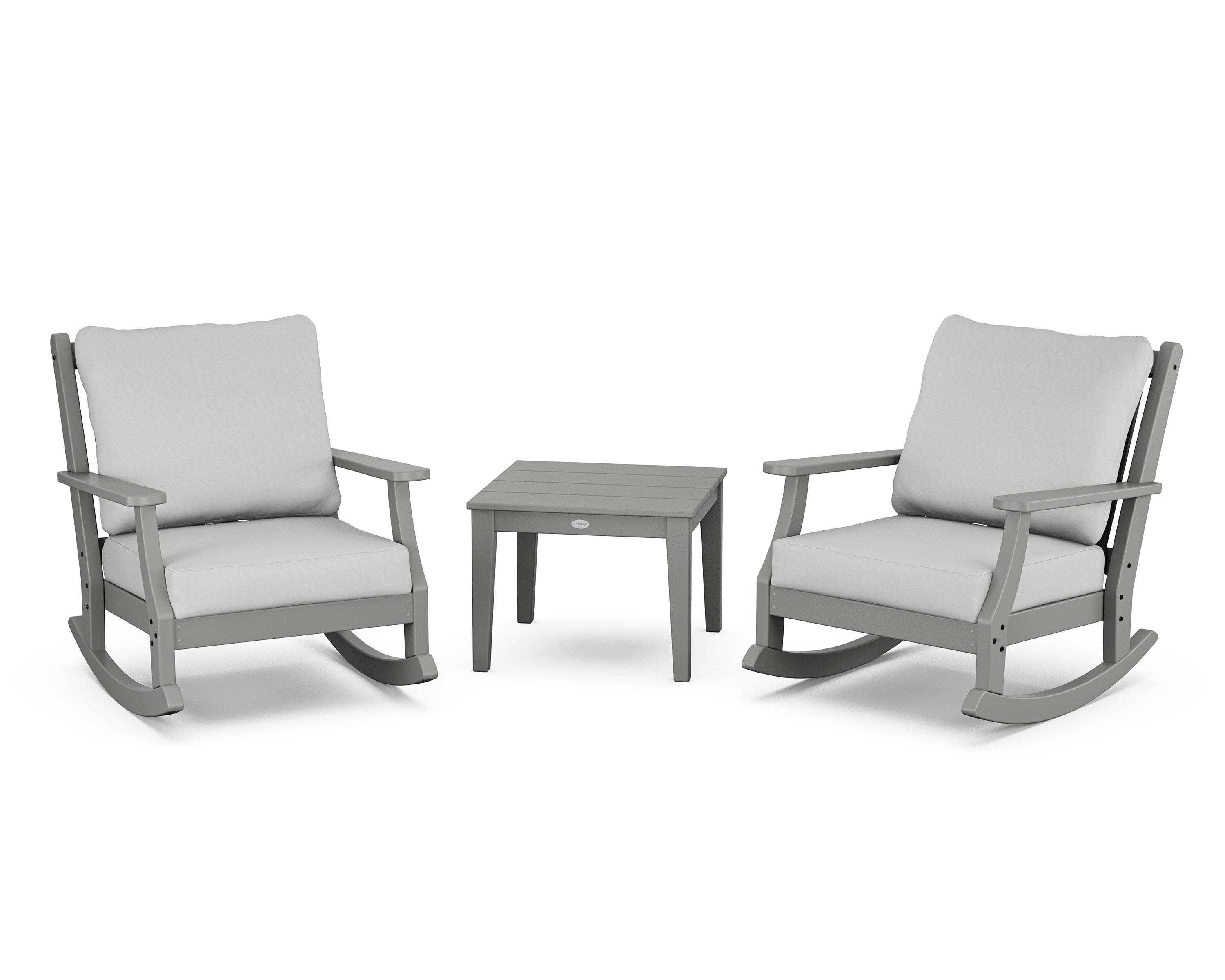 Wovendale 3-Piece Deep Seating Rocker Set in Slate Grey / Diamond in the Rough