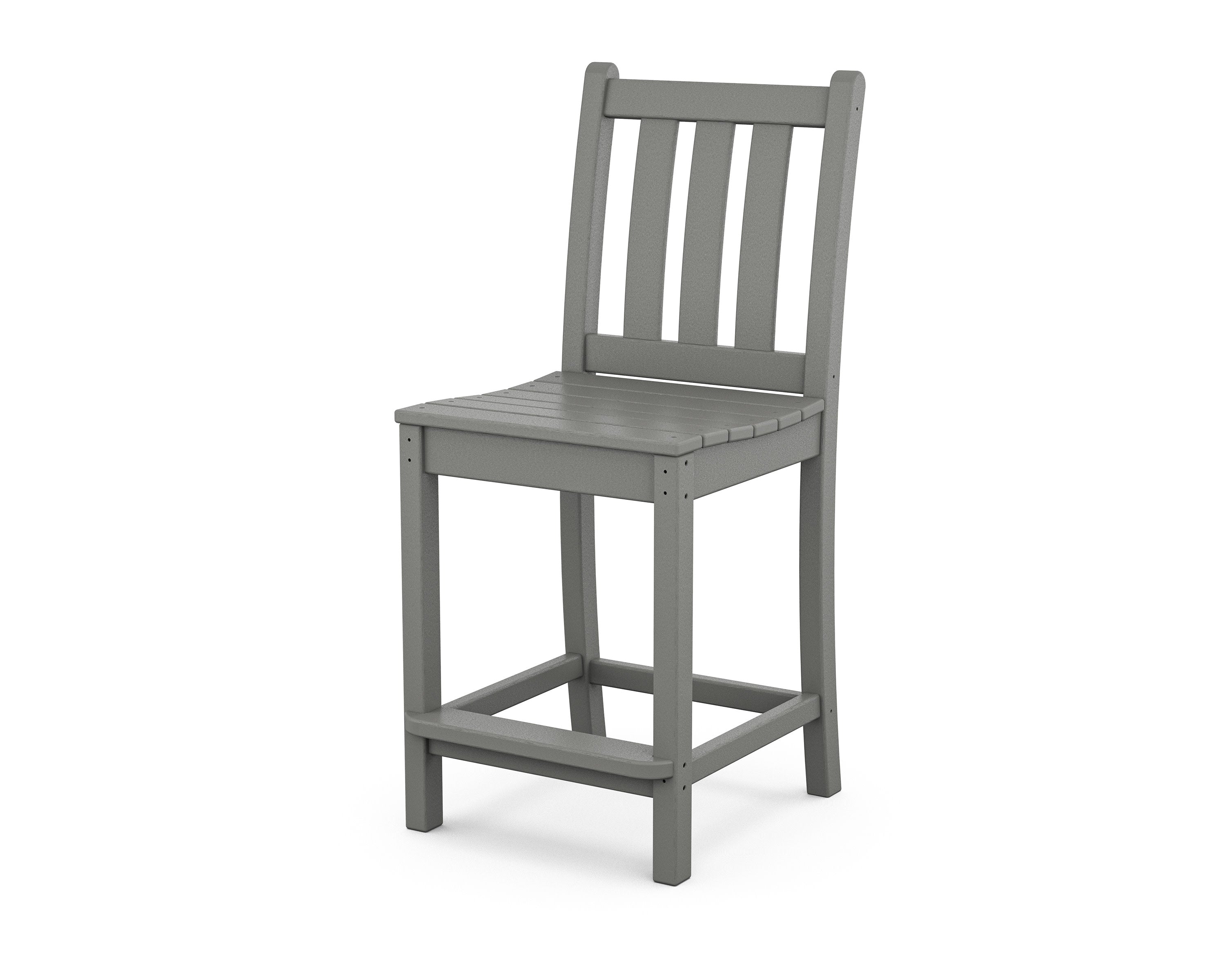 Traditional Garden Counter Side Chair in Slate Grey