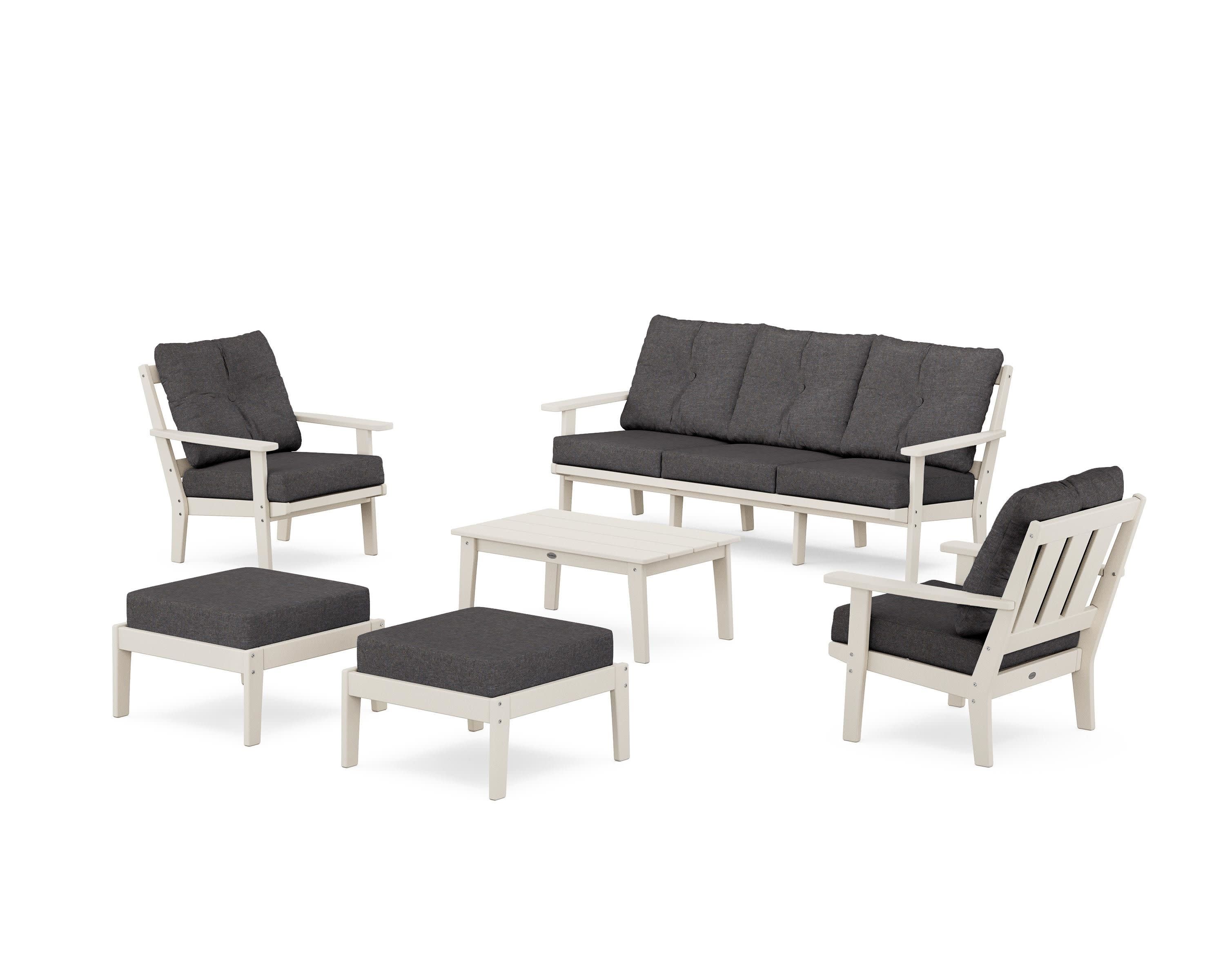 Oxford 6-Piece Lounge Sofa Set in Sand / Ash Charcoal
