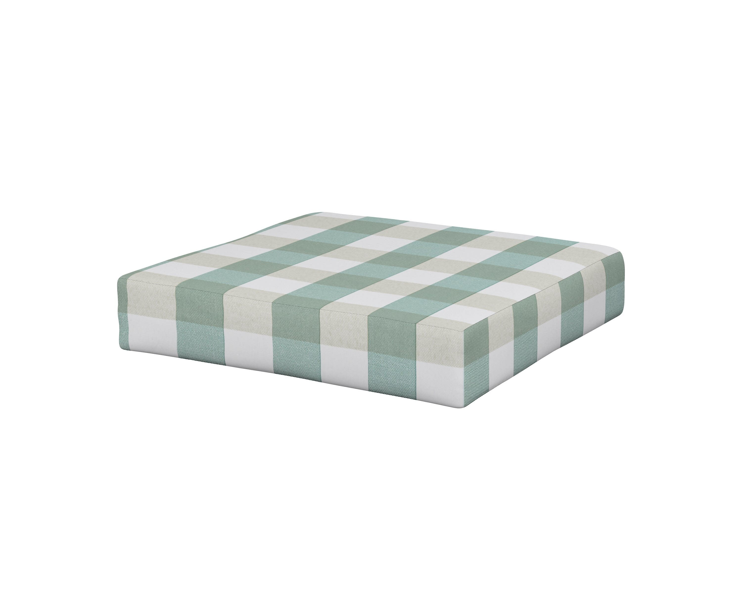 Modular Ottoman Cushion in Buffalo Plaid Glacier Spa