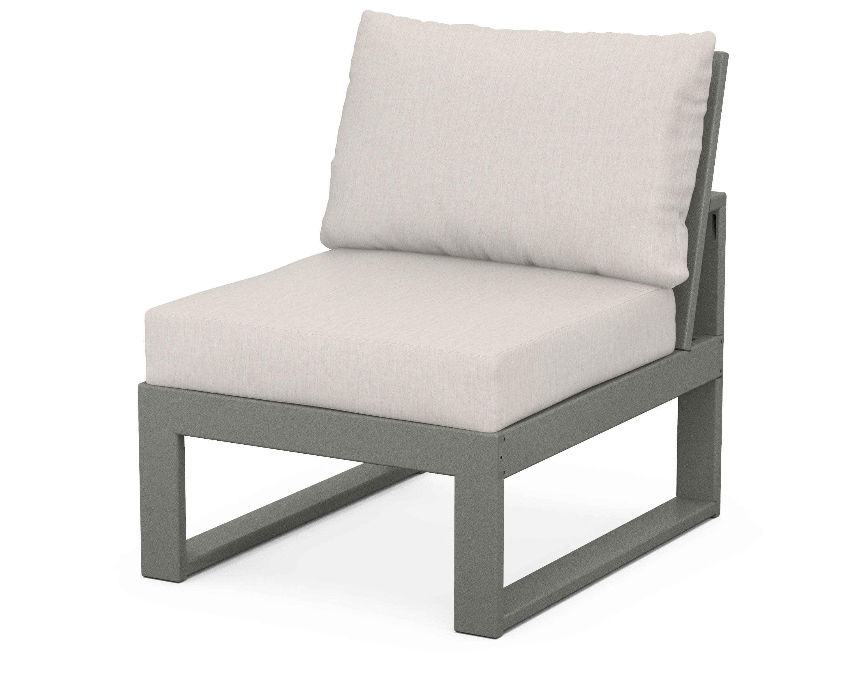 Modular Armless Chair in Slate Grey / Cast Ash