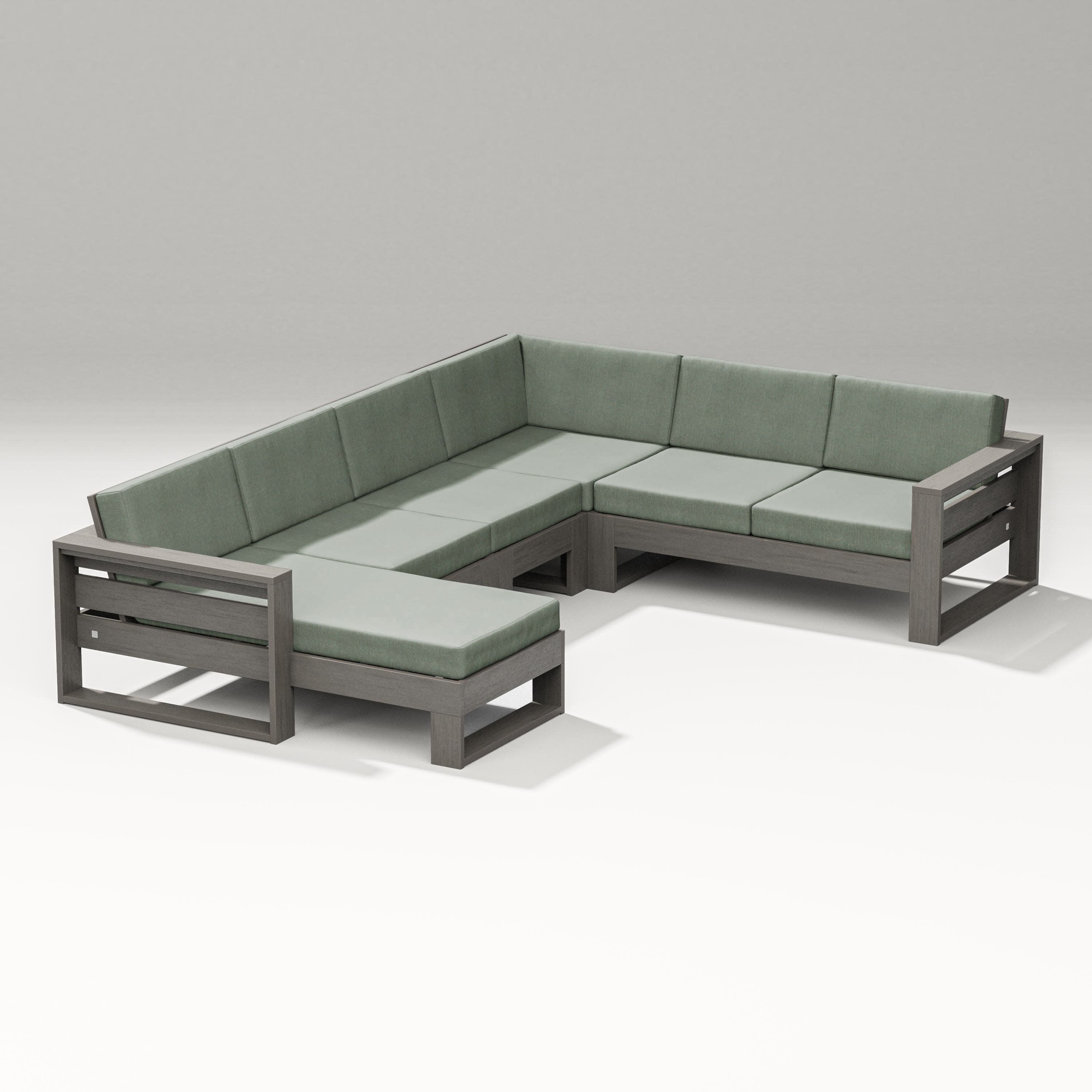 Latitude Corner Sectional with Left Chaise in Driftwood / Cast Sage