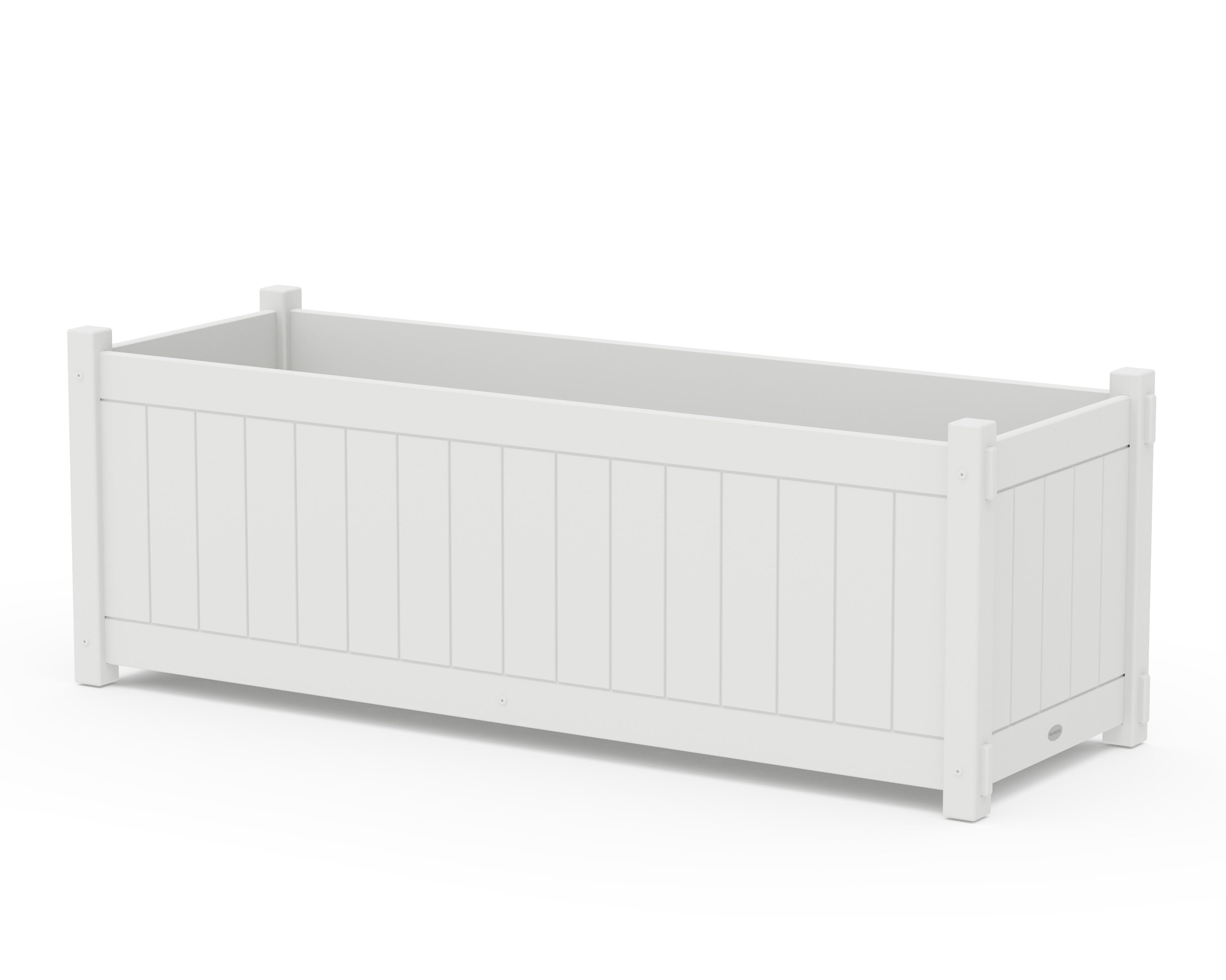 Vineyard Large Rectangle Triple Planter Box in White